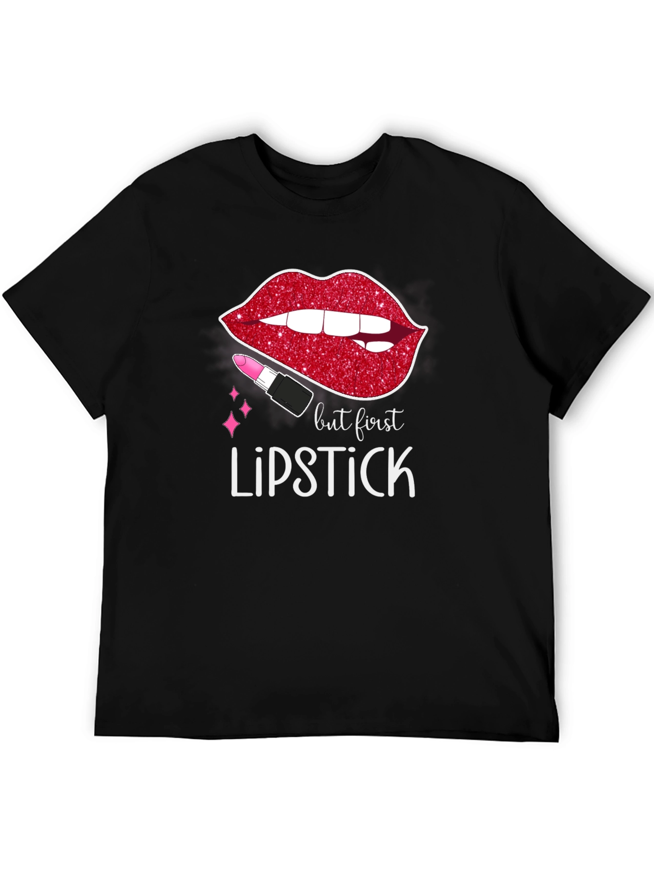 But First Lipstick Graphic Tee - Stylish & Trendy