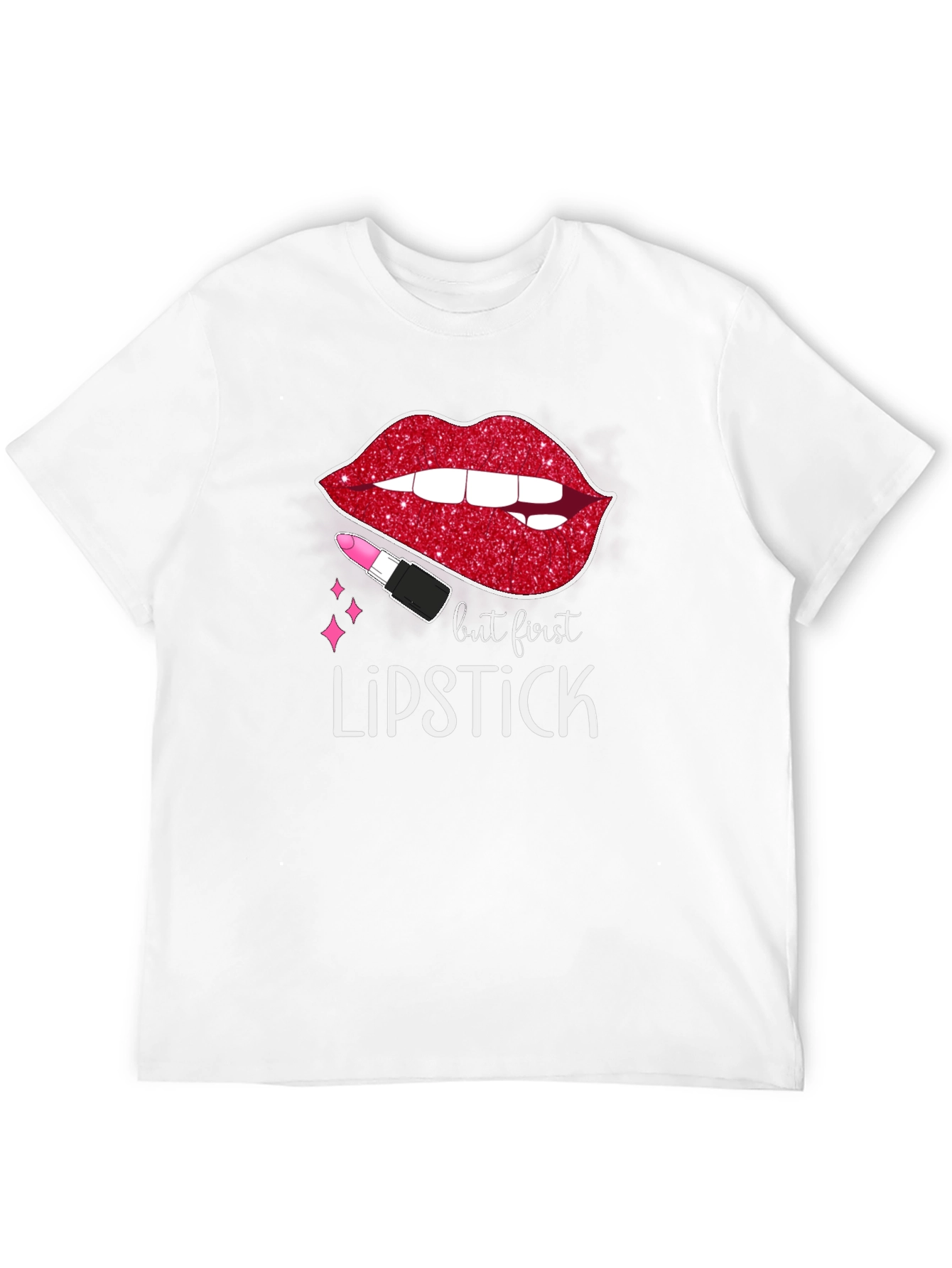 But First Lipstick Graphic Tee - Stylish & Trendy