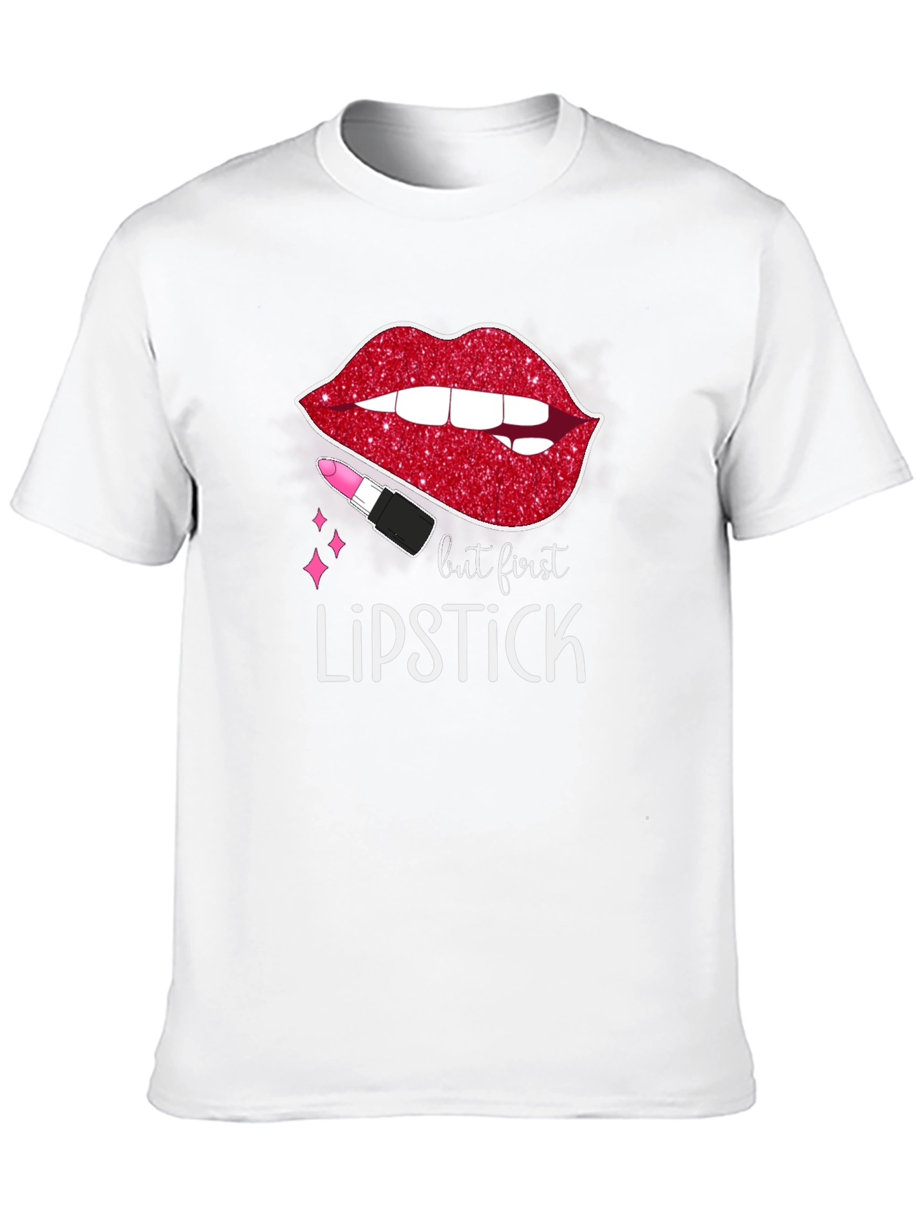 But First Lipstick Graphic Tee - Stylish & Trendy