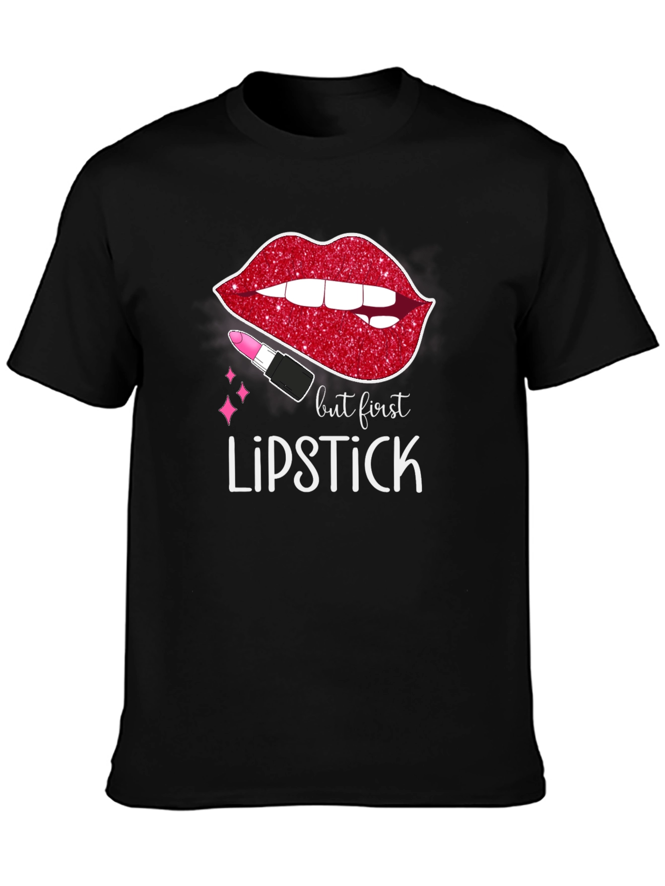 But First Lipstick Graphic Tee - Stylish & Trendy