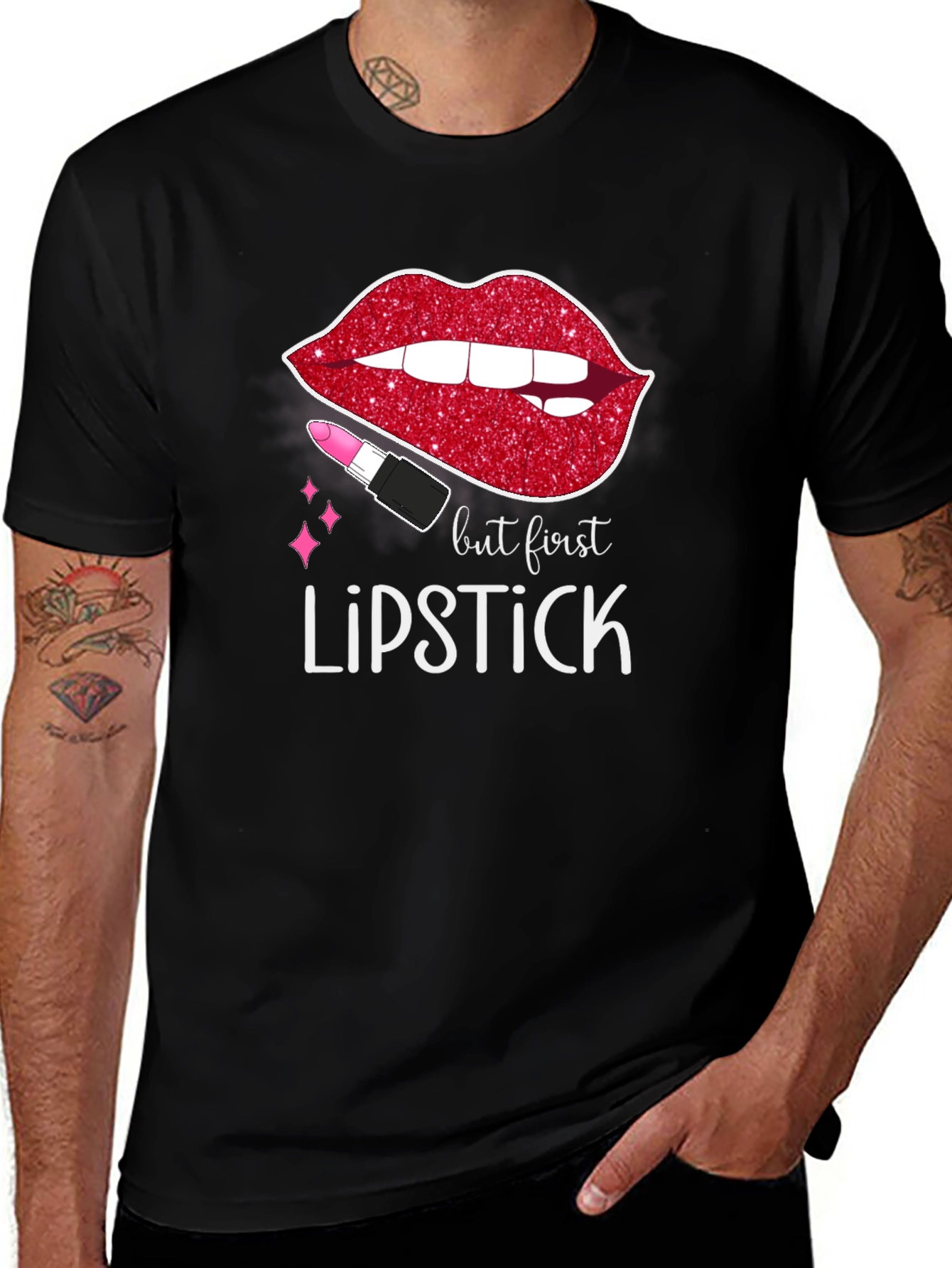 But First Lipstick Graphic Tee - Stylish & Trendy