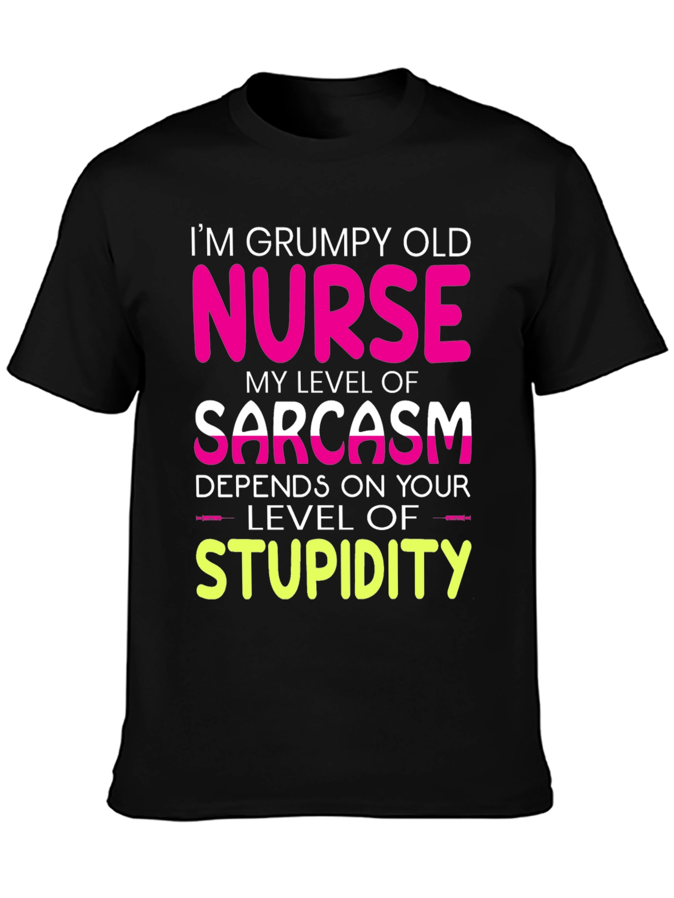 Grumpy Old Nurse T-Shirt Sarcasm Level Funny Tee