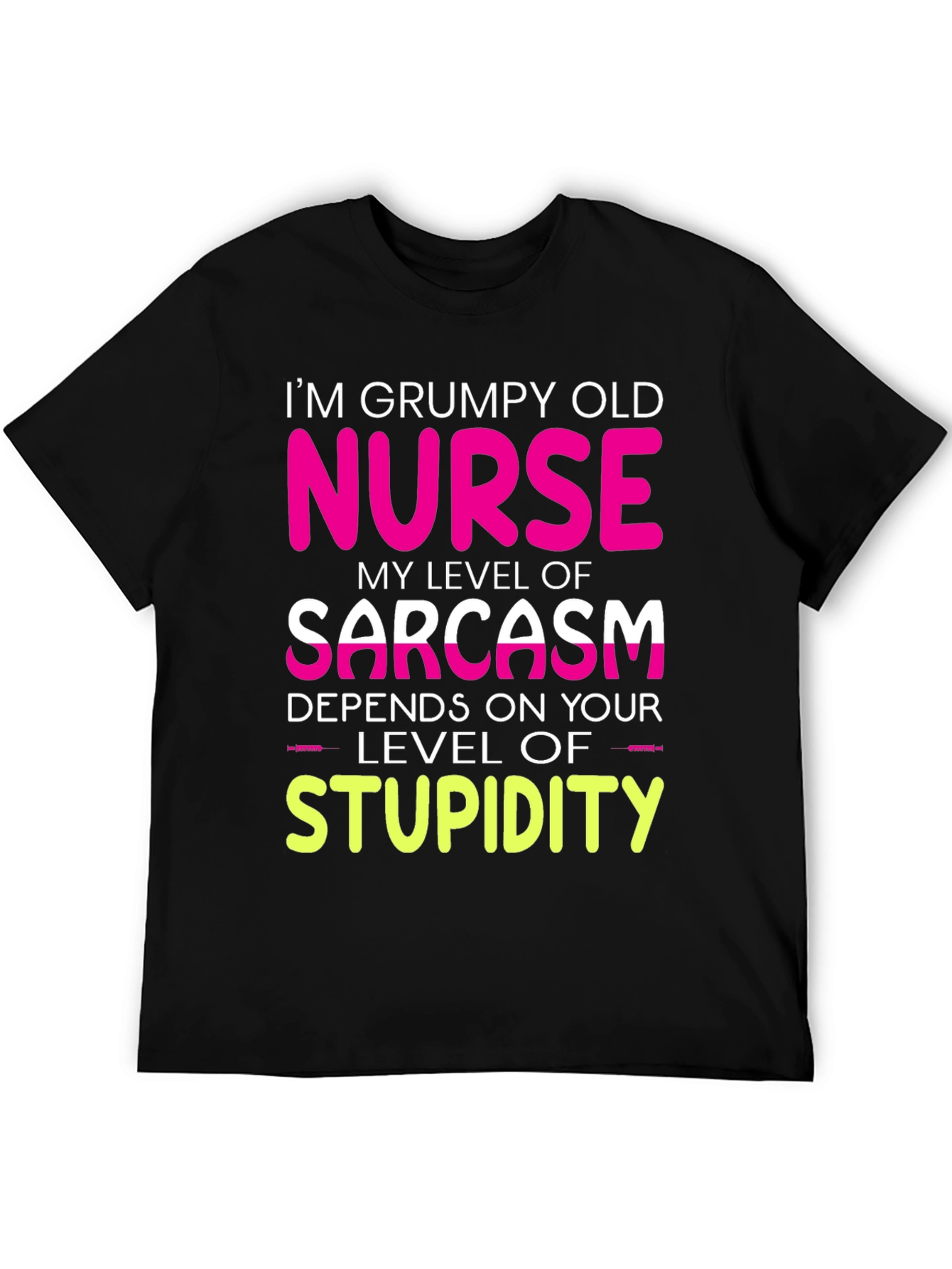 Grumpy Old Nurse T-Shirt Sarcasm Level Funny Tee