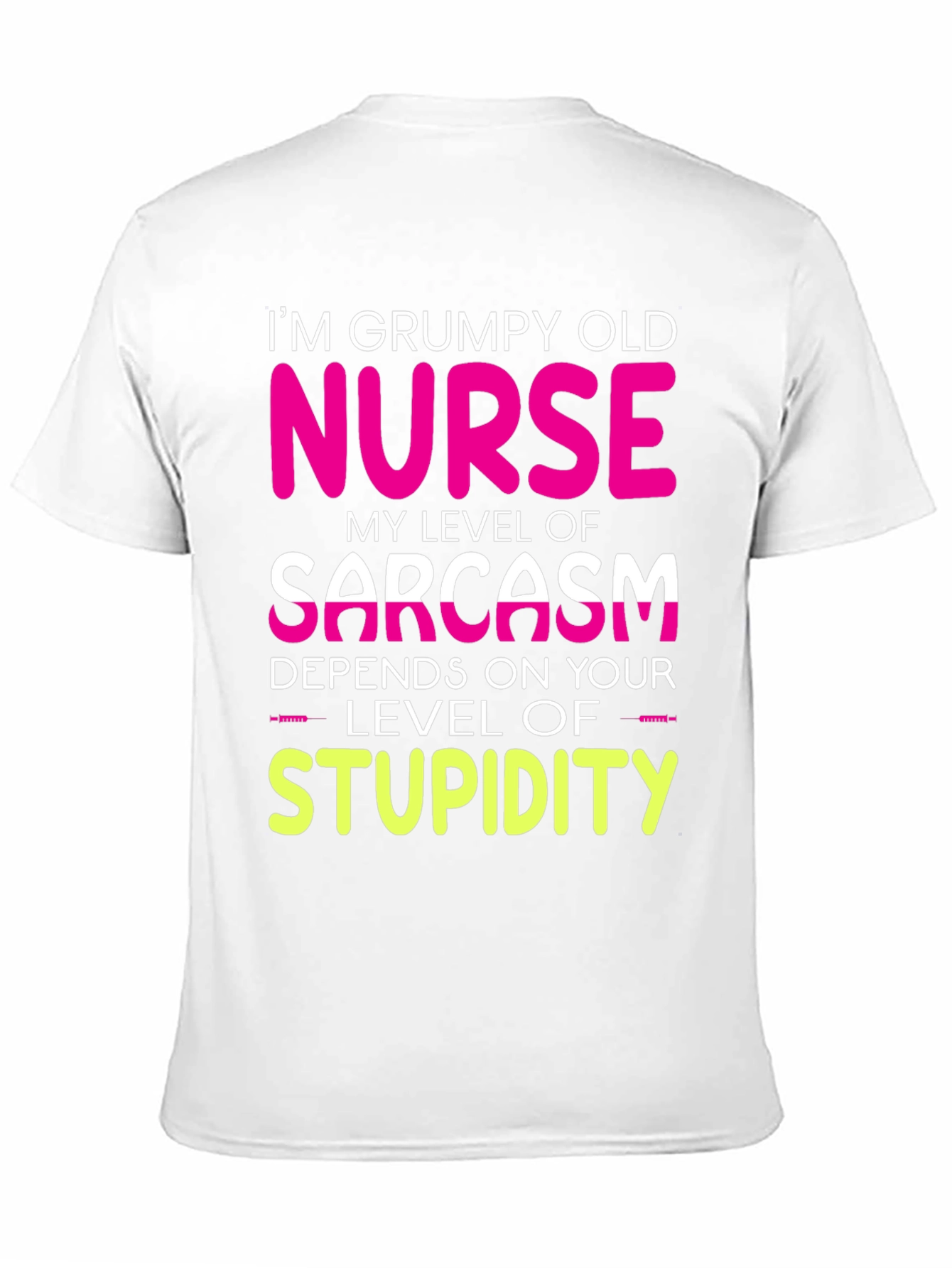 Grumpy Old Nurse T-Shirt Sarcasm Level Funny Tee