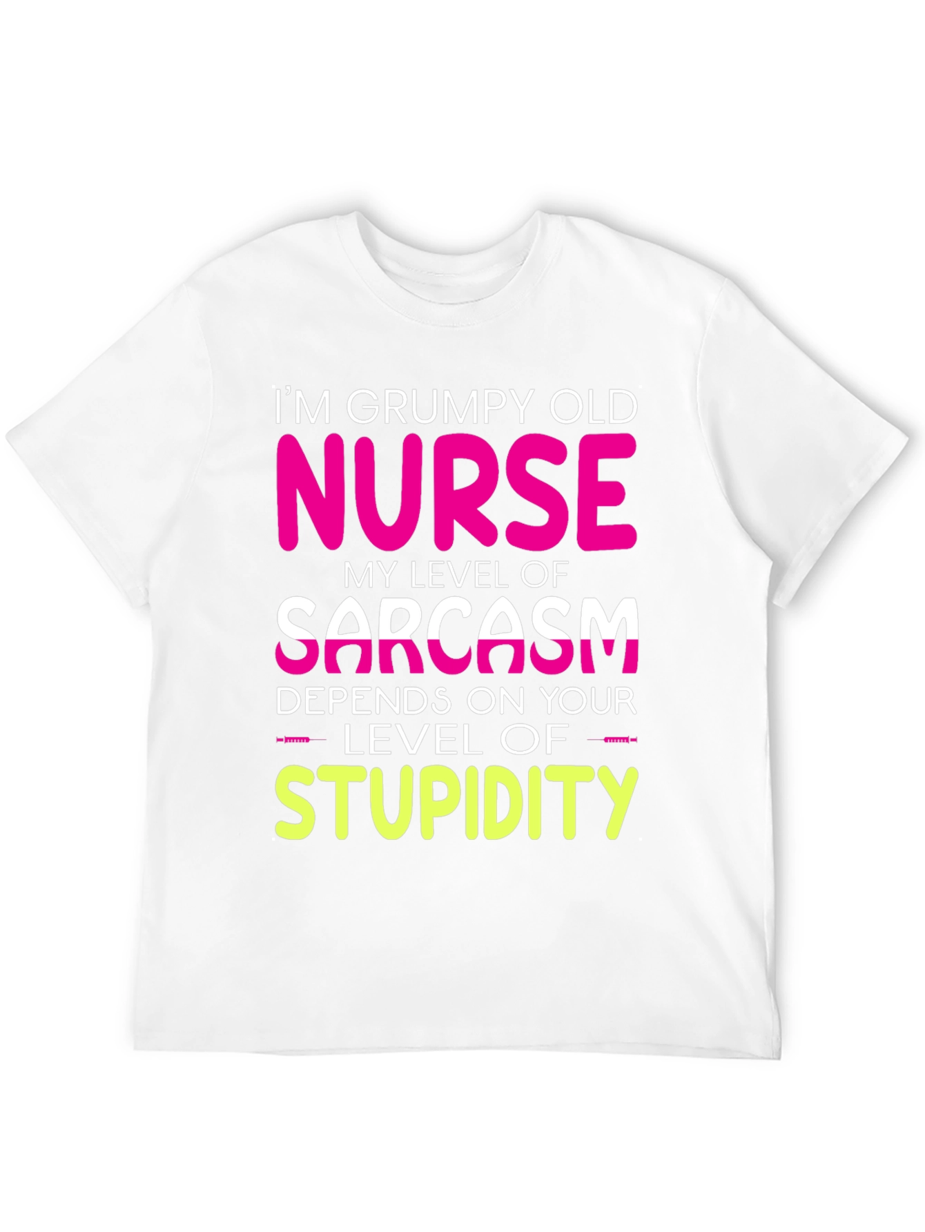 Grumpy Old Nurse T-Shirt Sarcasm Level Funny Tee