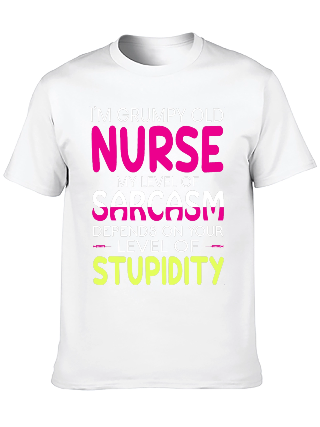 Grumpy Old Nurse T-Shirt Sarcasm Level Funny Tee