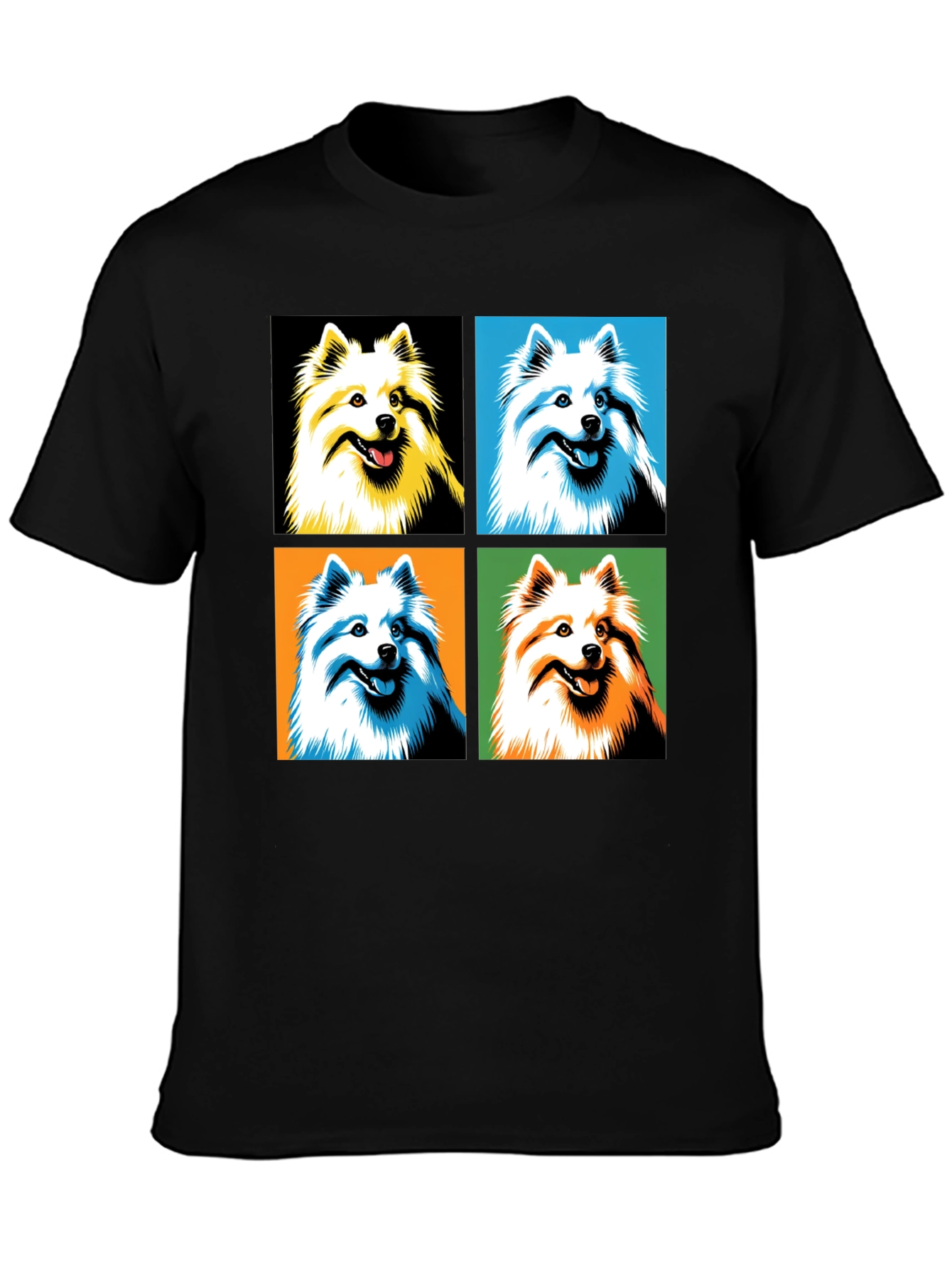 Pop Art Dog Graphic Tee - Black