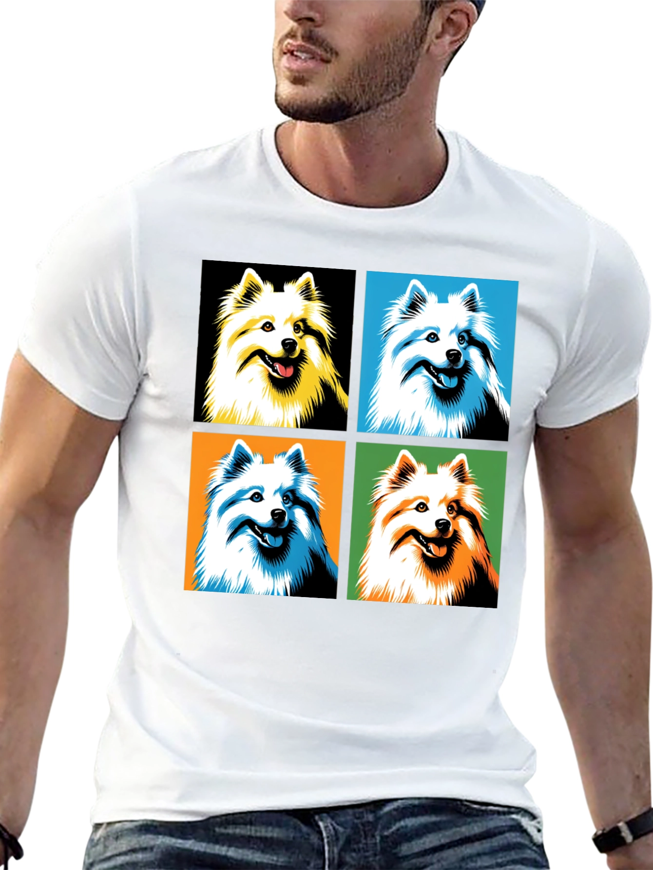 Pop Art Dog Graphic Tee - Black