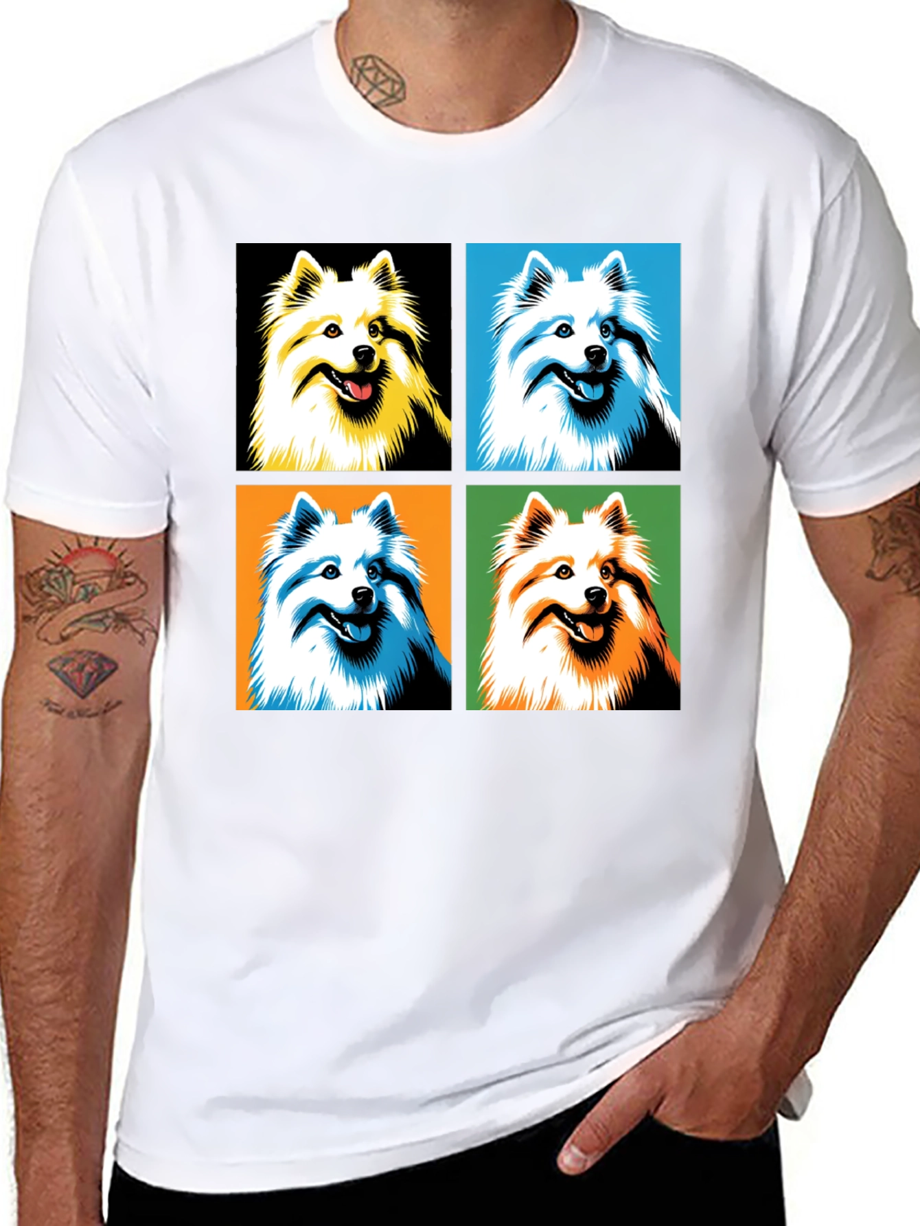 Pop Art Dog Graphic Tee - Black