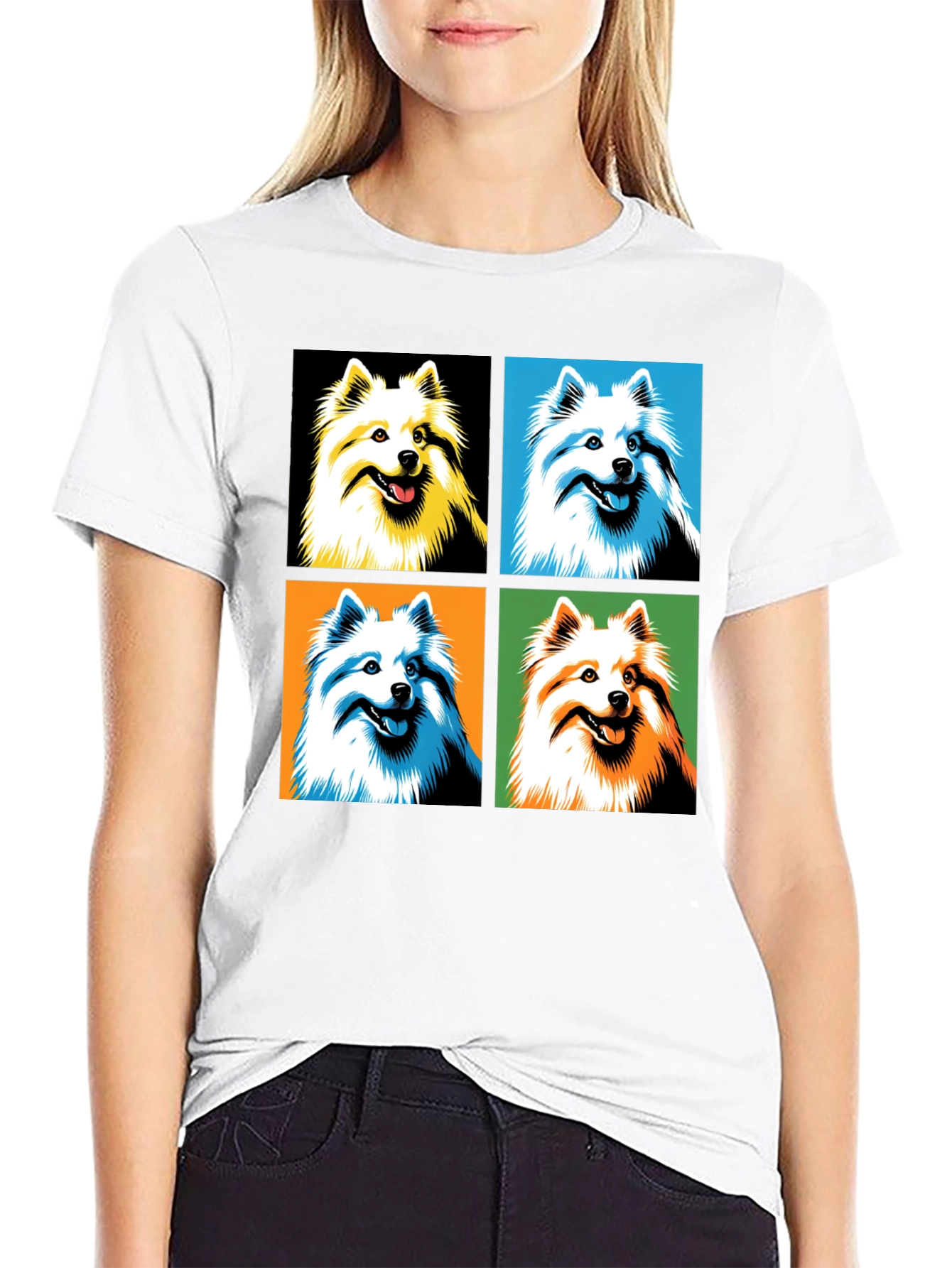 Pop Art Dog Graphic Tee - Black