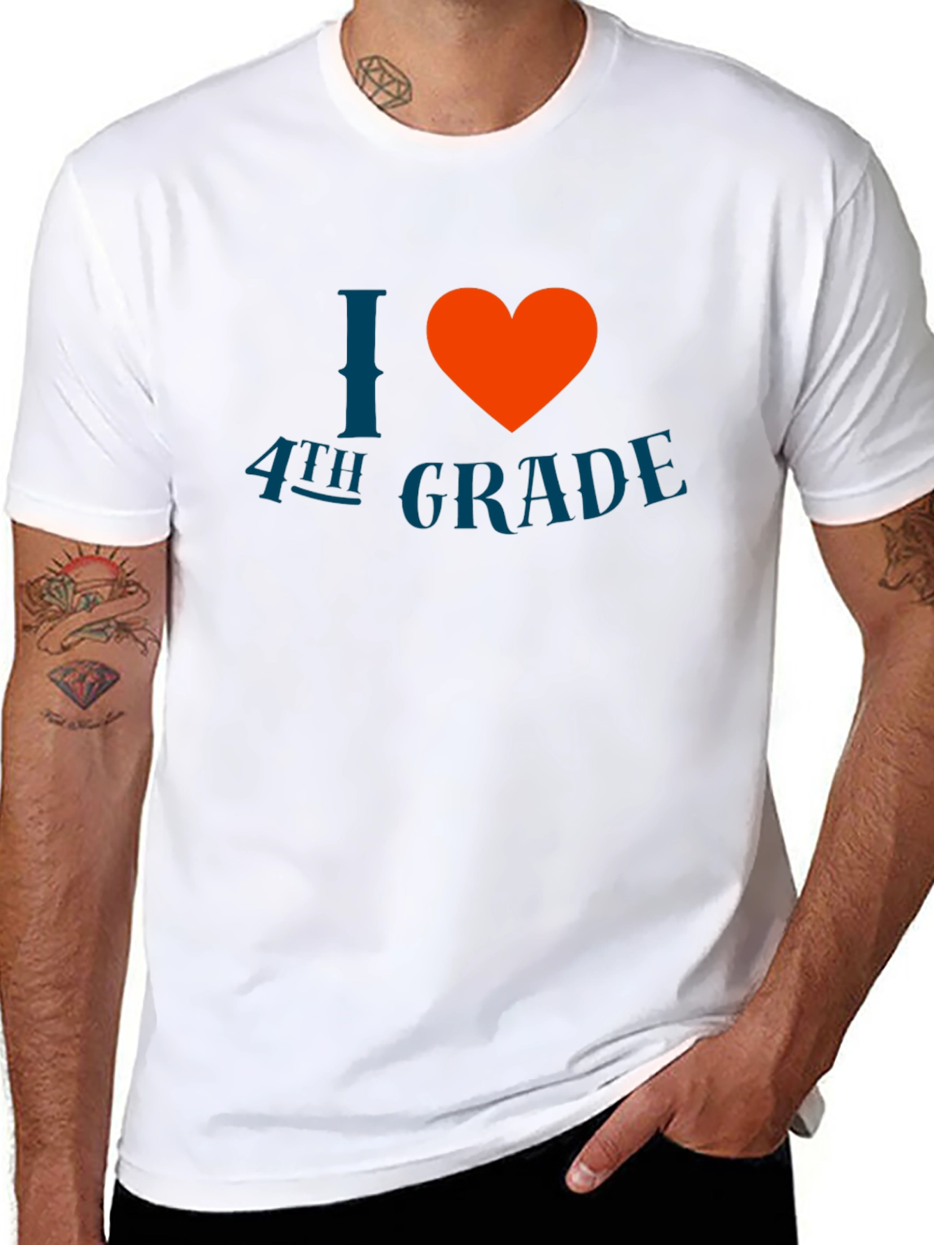 I Love 4th Grade T-Shirt - Black
