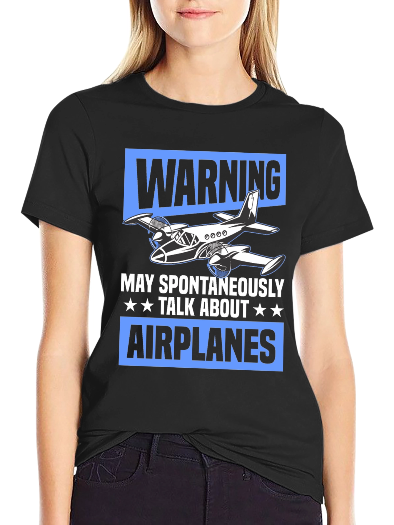 Warning May Spontaneously Talk About Airplanes T-Shirt