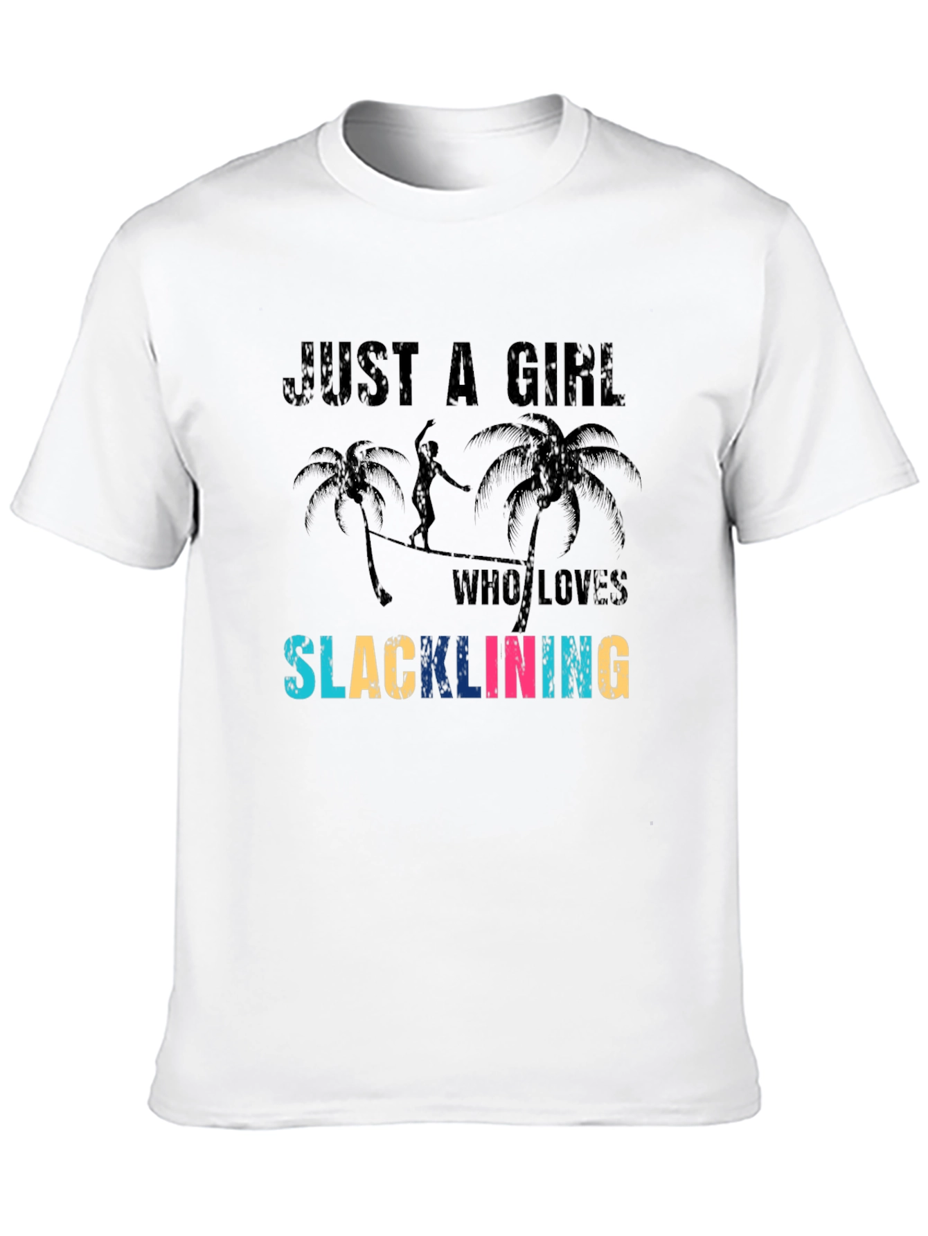 Just a Girl Who Loves Slacklining Black T-Shirt