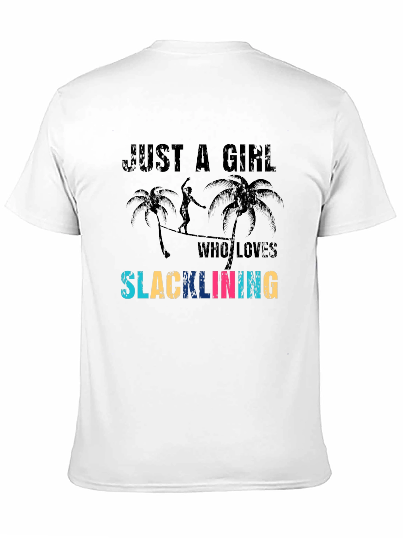 Just a Girl Who Loves Slacklining Black T-Shirt