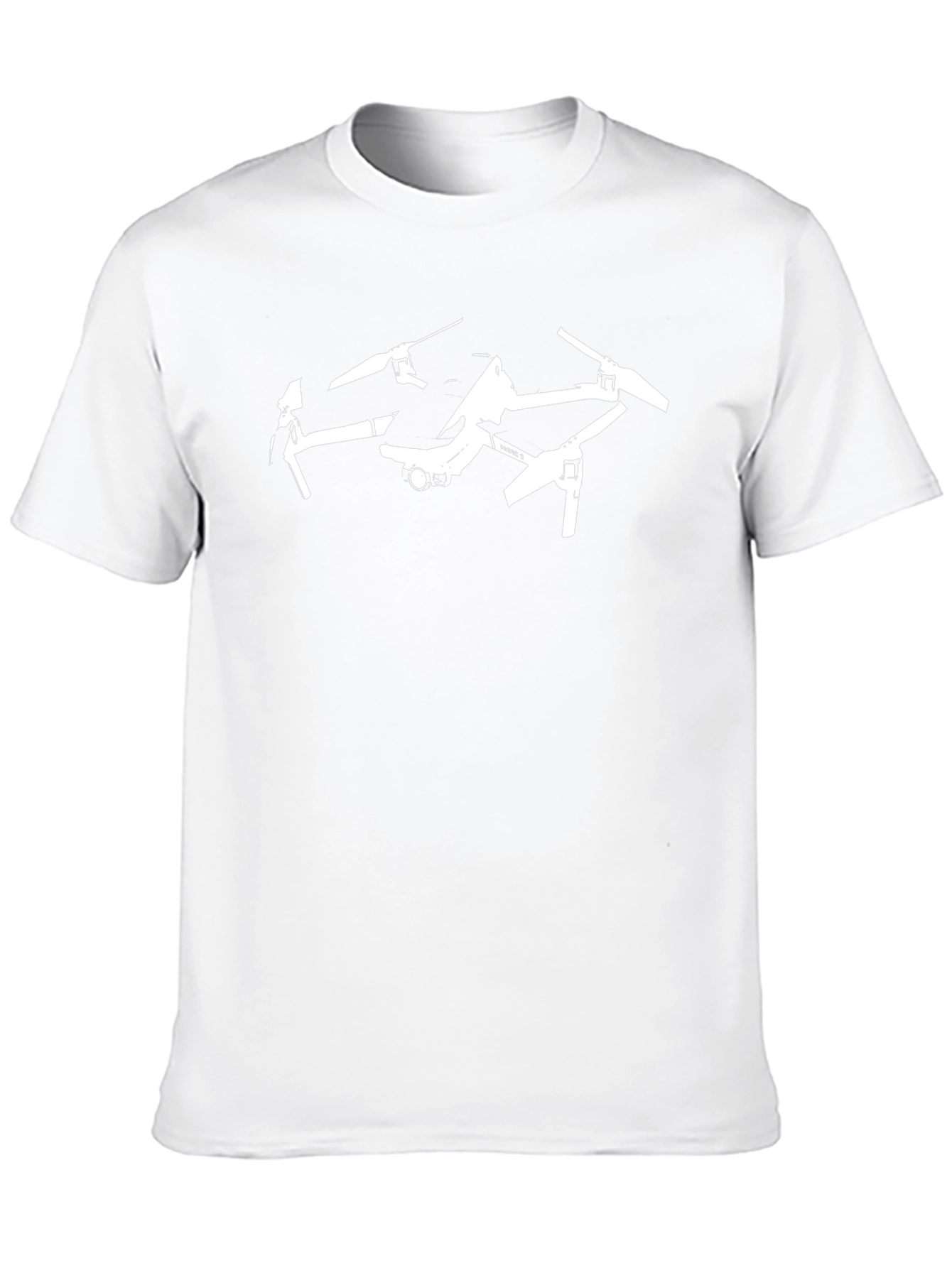 Drone Graphic Tee - Black Cotton Blend T-Shirt