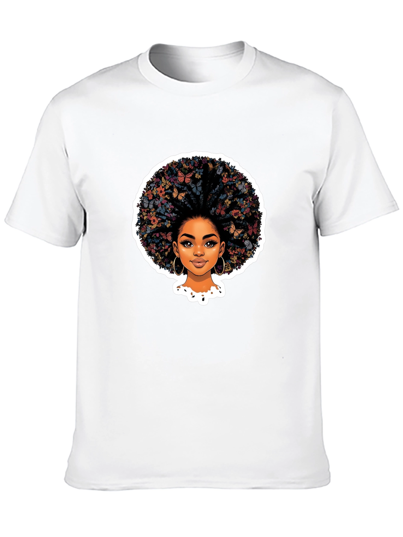 Butterfly Afro Black T-Shirt
