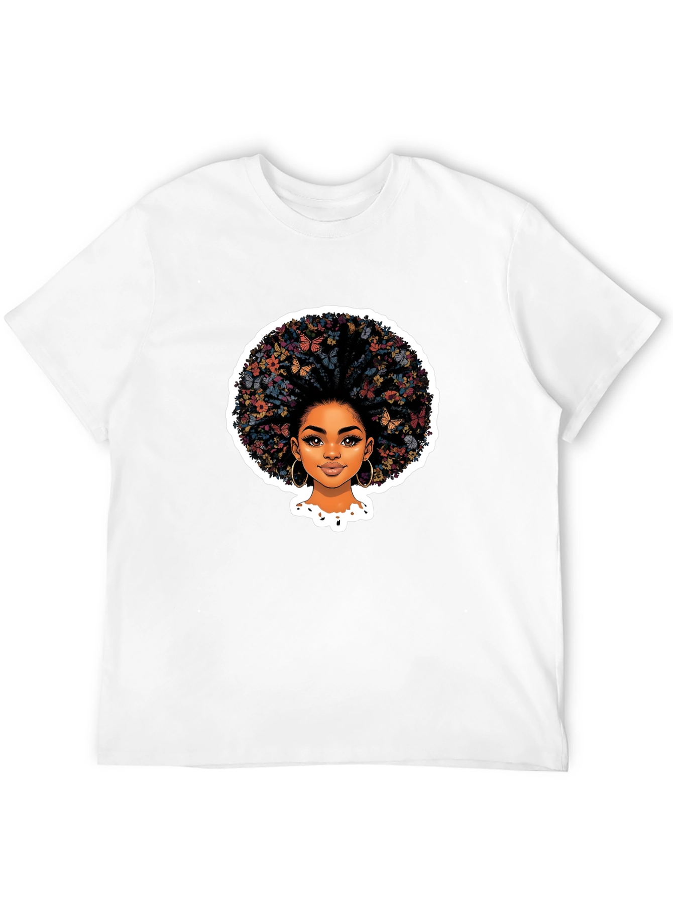 Butterfly Afro Black T-Shirt