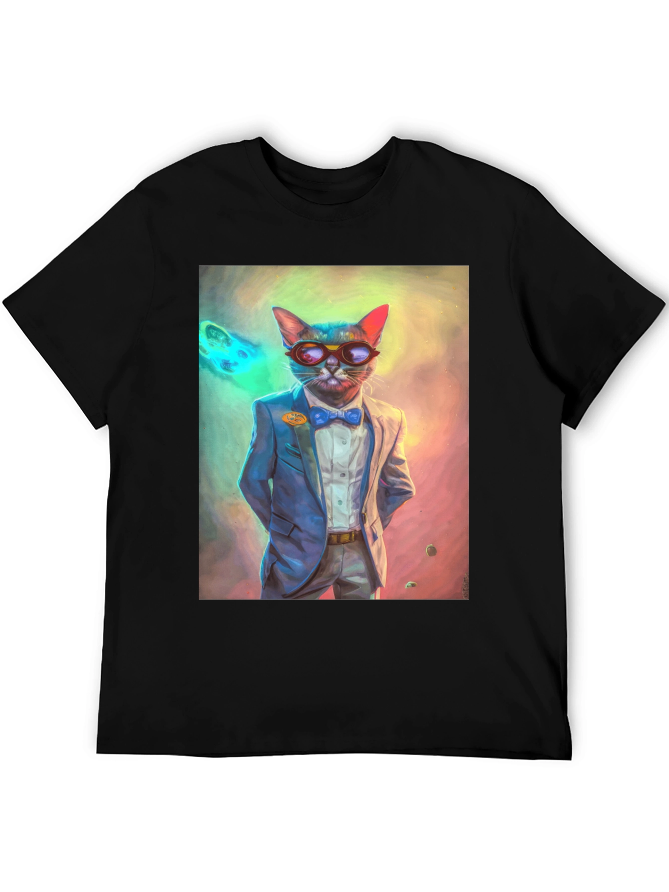 Cool Cat T-Shirt - Suave Feline in a Suit
