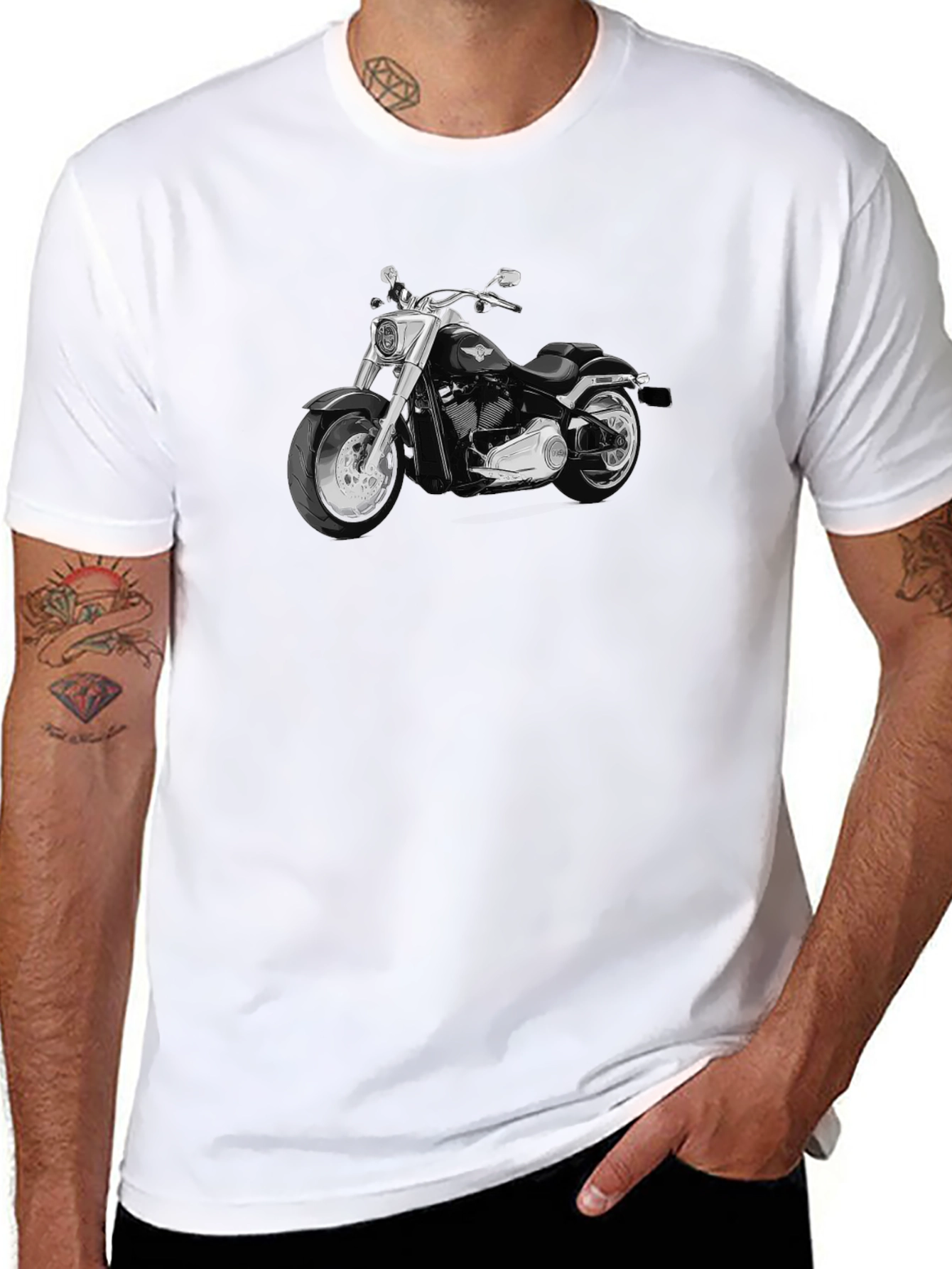 Motorcycle Graphic Black T-Shirt