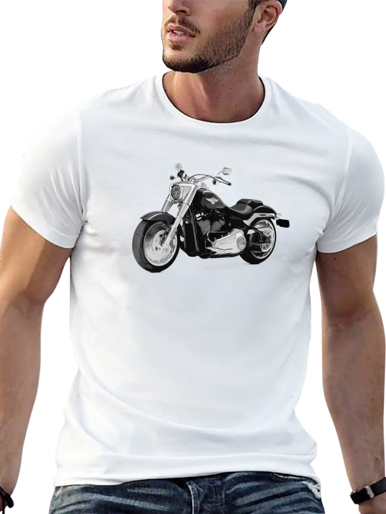 Motorcycle Graphic Black T-Shirt