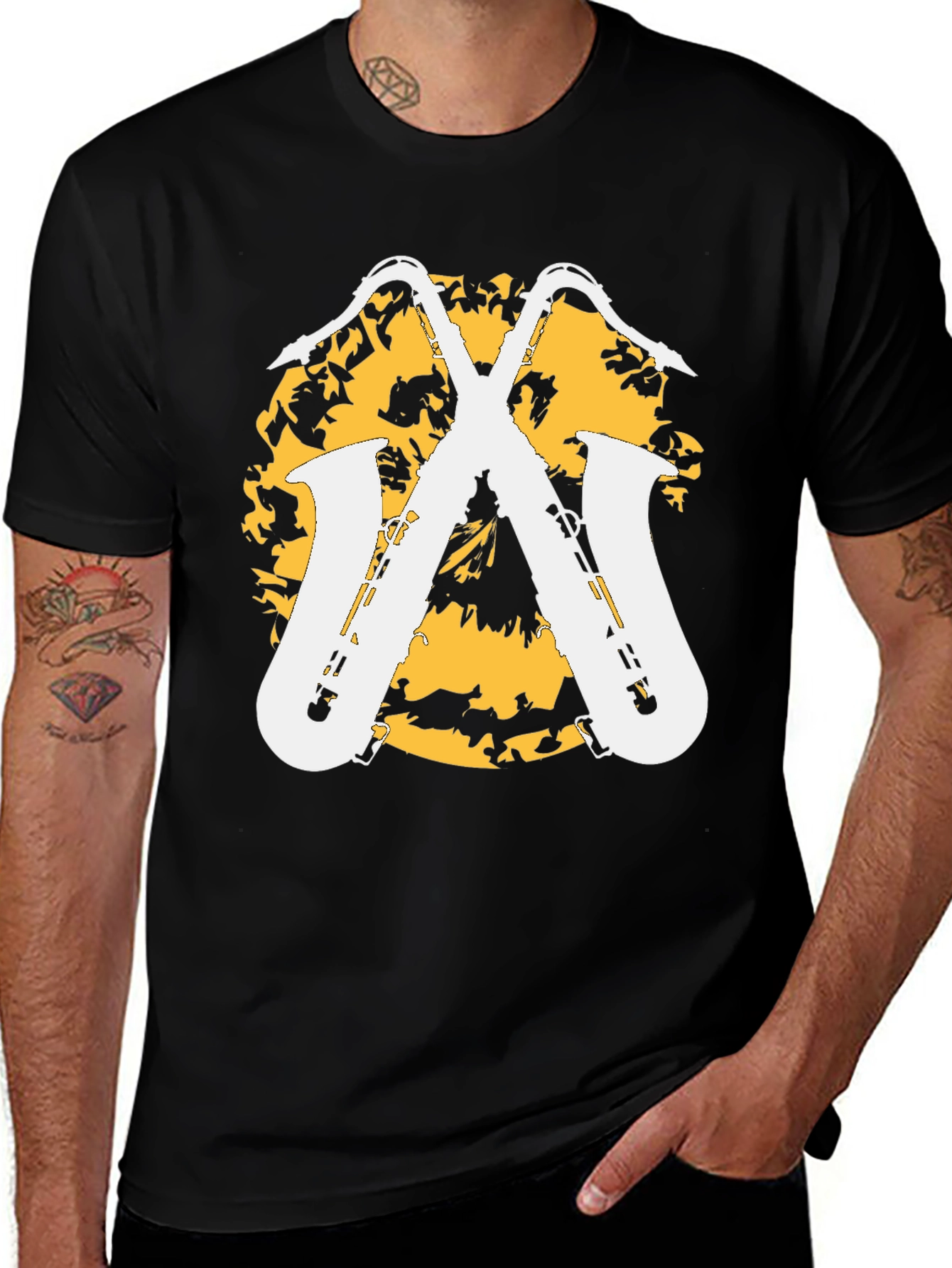 Saxophone Graphic Tee - Stylish Music Lovers Shirt