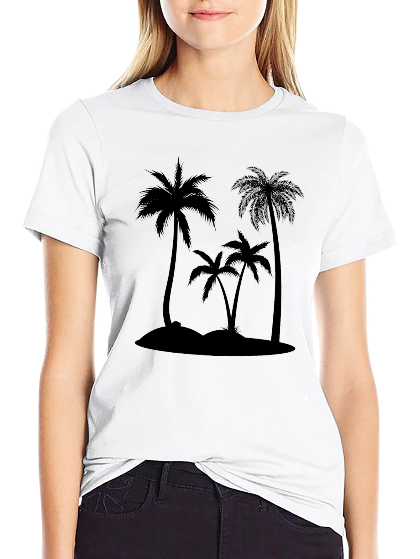 Tropical Palm Tree Silhouette Graphic T-Shirt