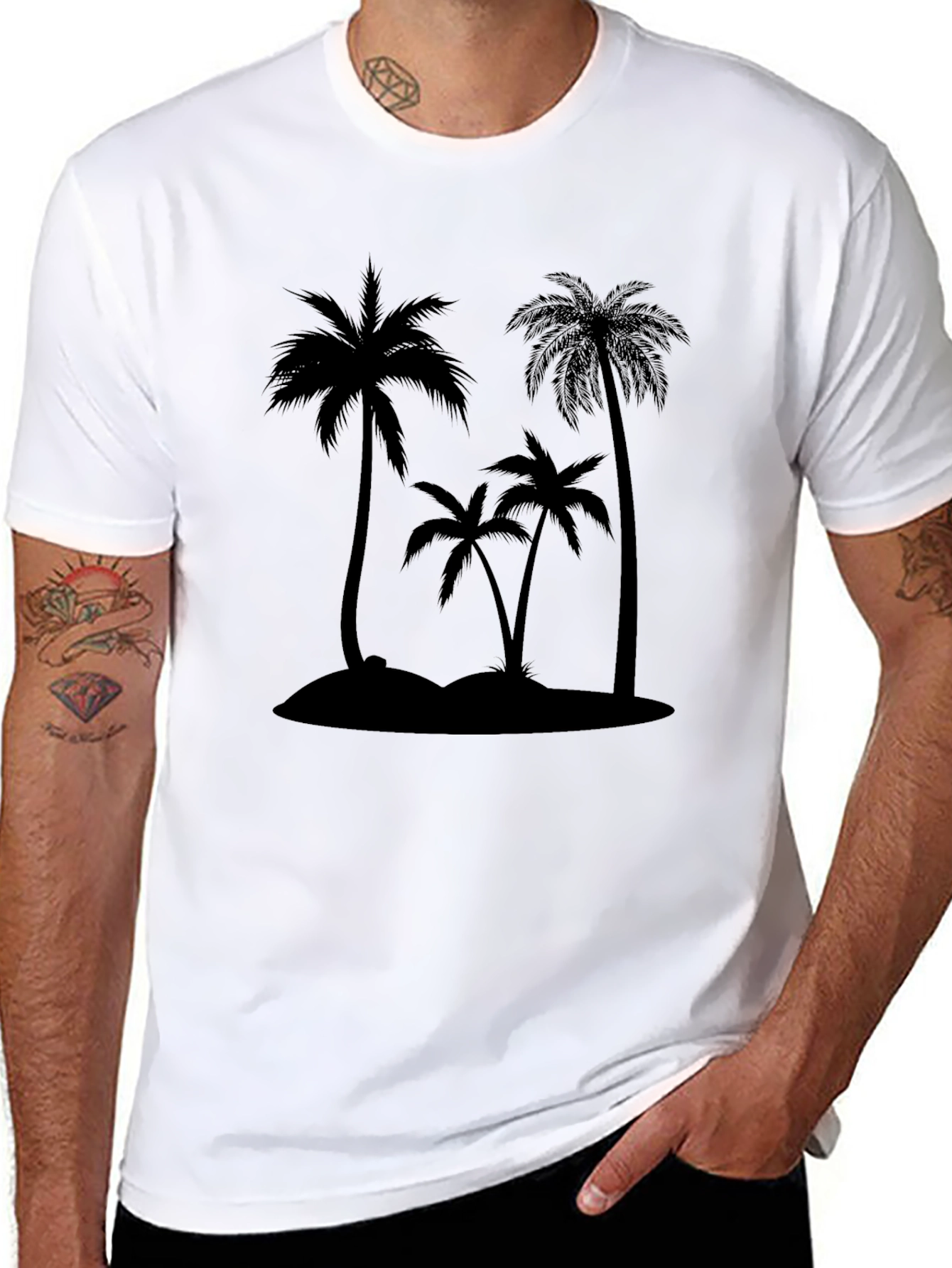 Tropical Palm Tree Silhouette Graphic T-Shirt
