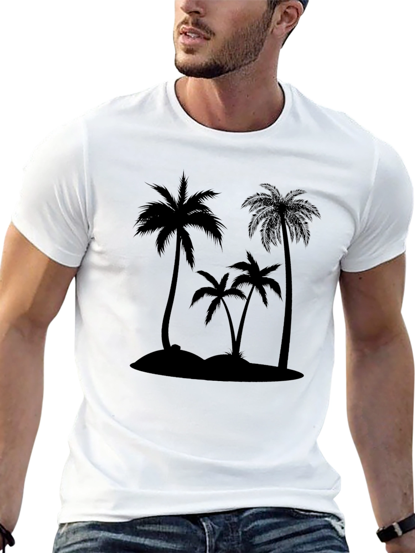 Tropical Palm Tree Silhouette Graphic T-Shirt
