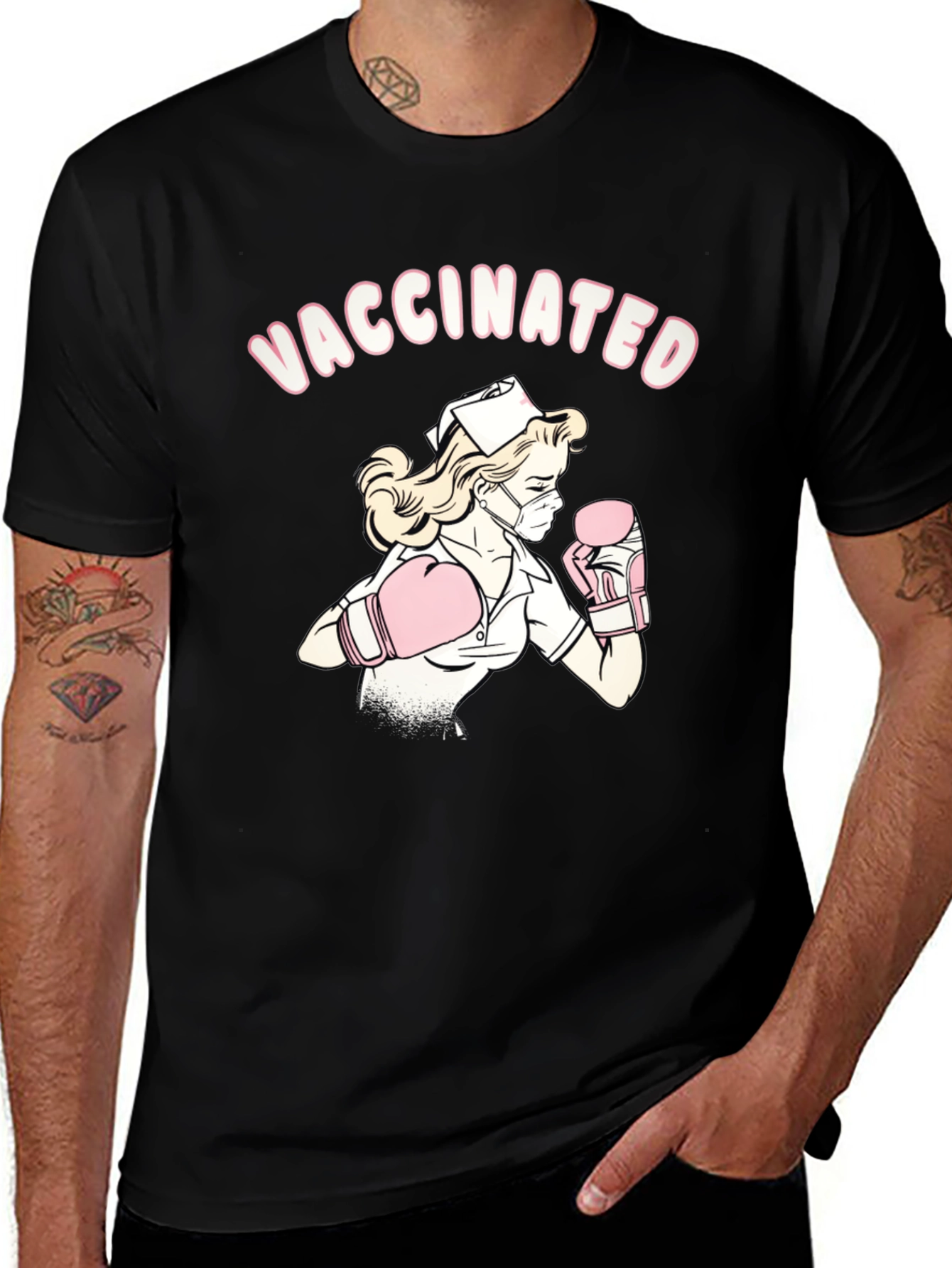 Vaccinated Nurse Boxing T-Shirt