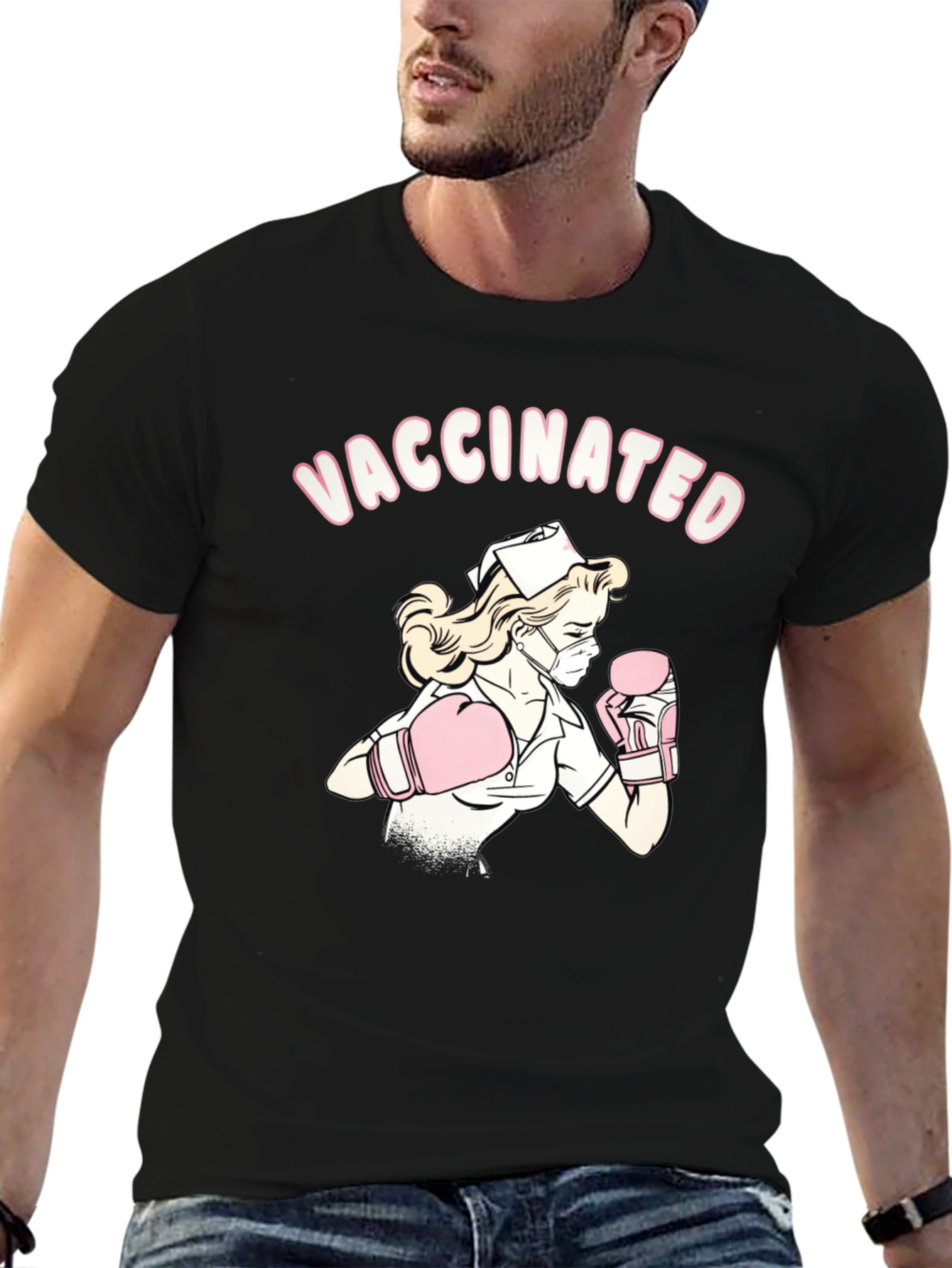 Vaccinated Nurse Boxing T-Shirt