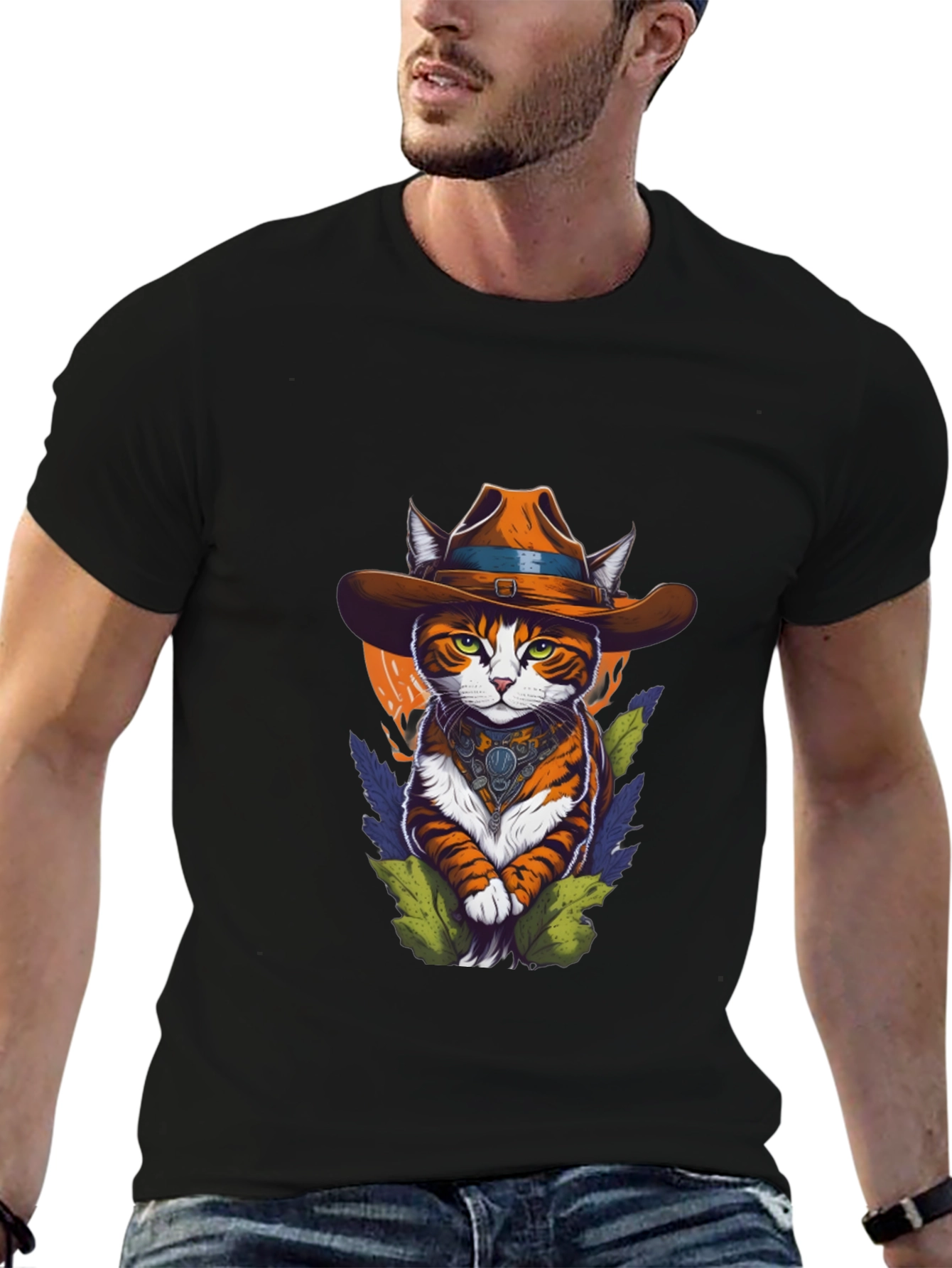 Cowboy Cat Graphic Tee - Western Style Cool