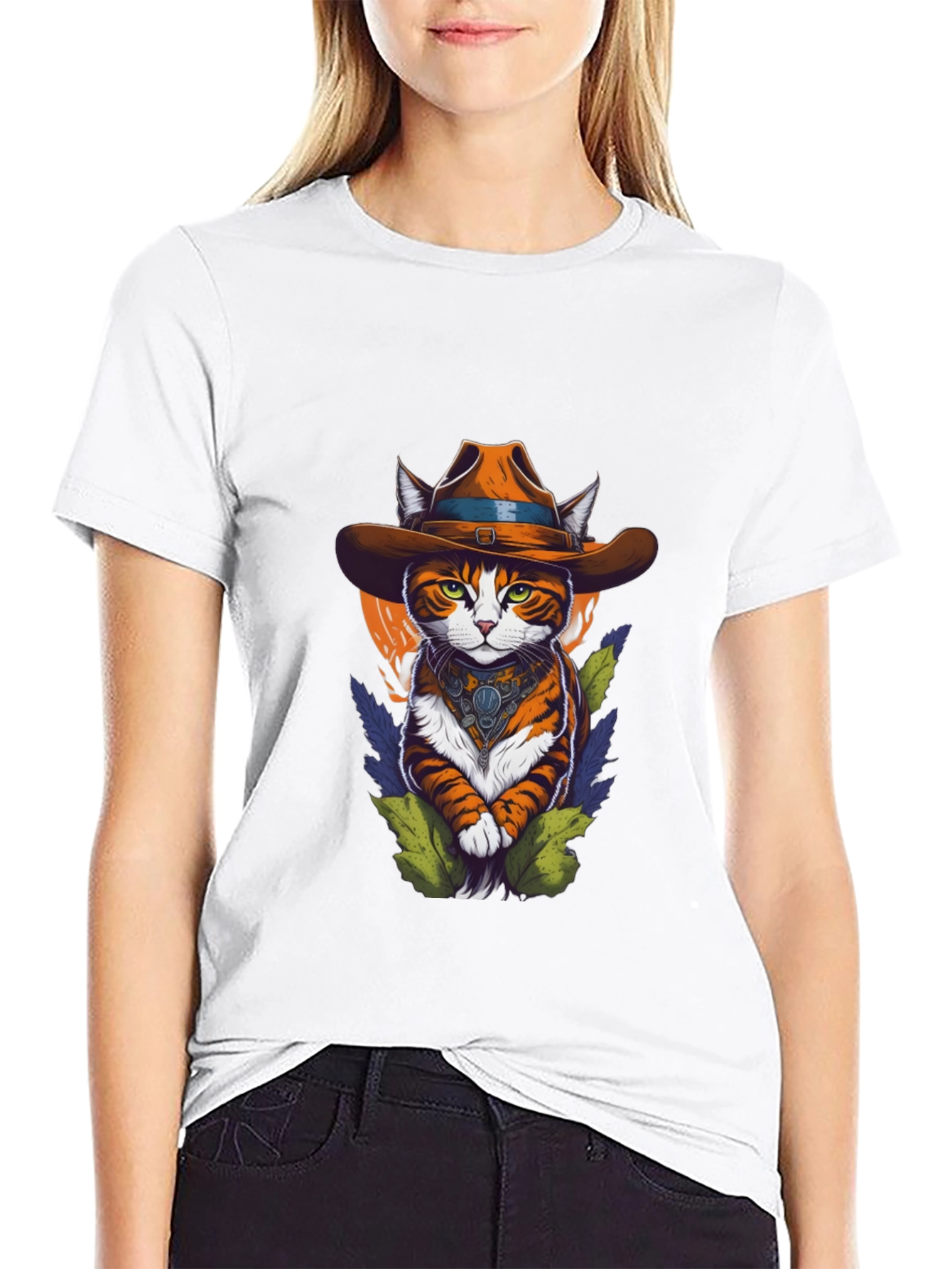 Cowboy Cat Graphic Tee - Western Style Cool