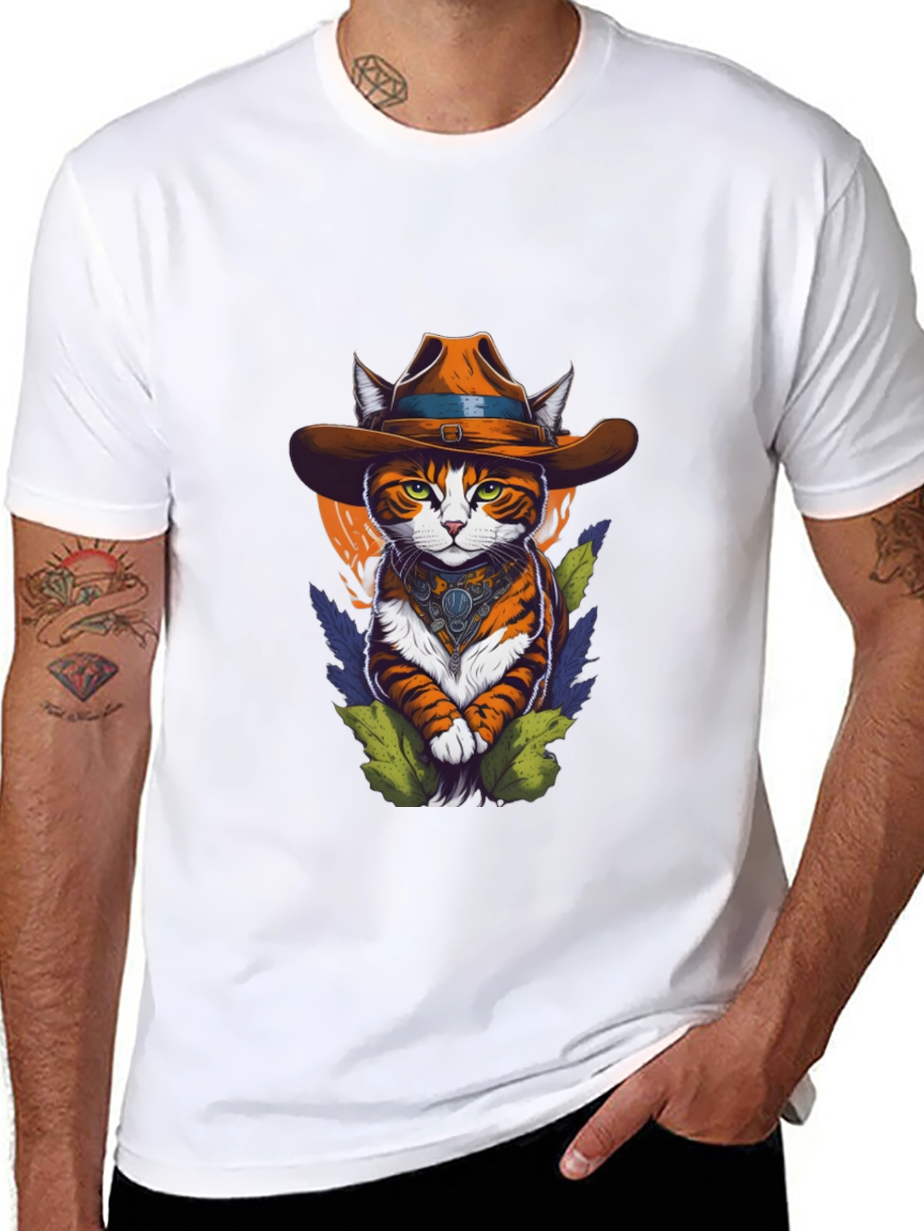 Cowboy Cat Graphic Tee - Western Style Cool