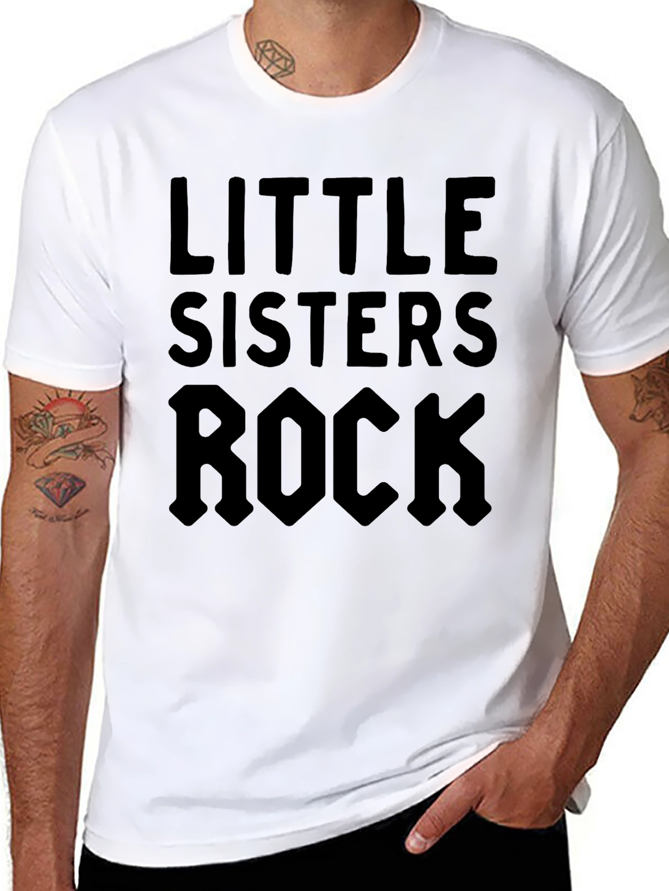 Little Sisters Rock T-Shirt - Black Graphic Tee