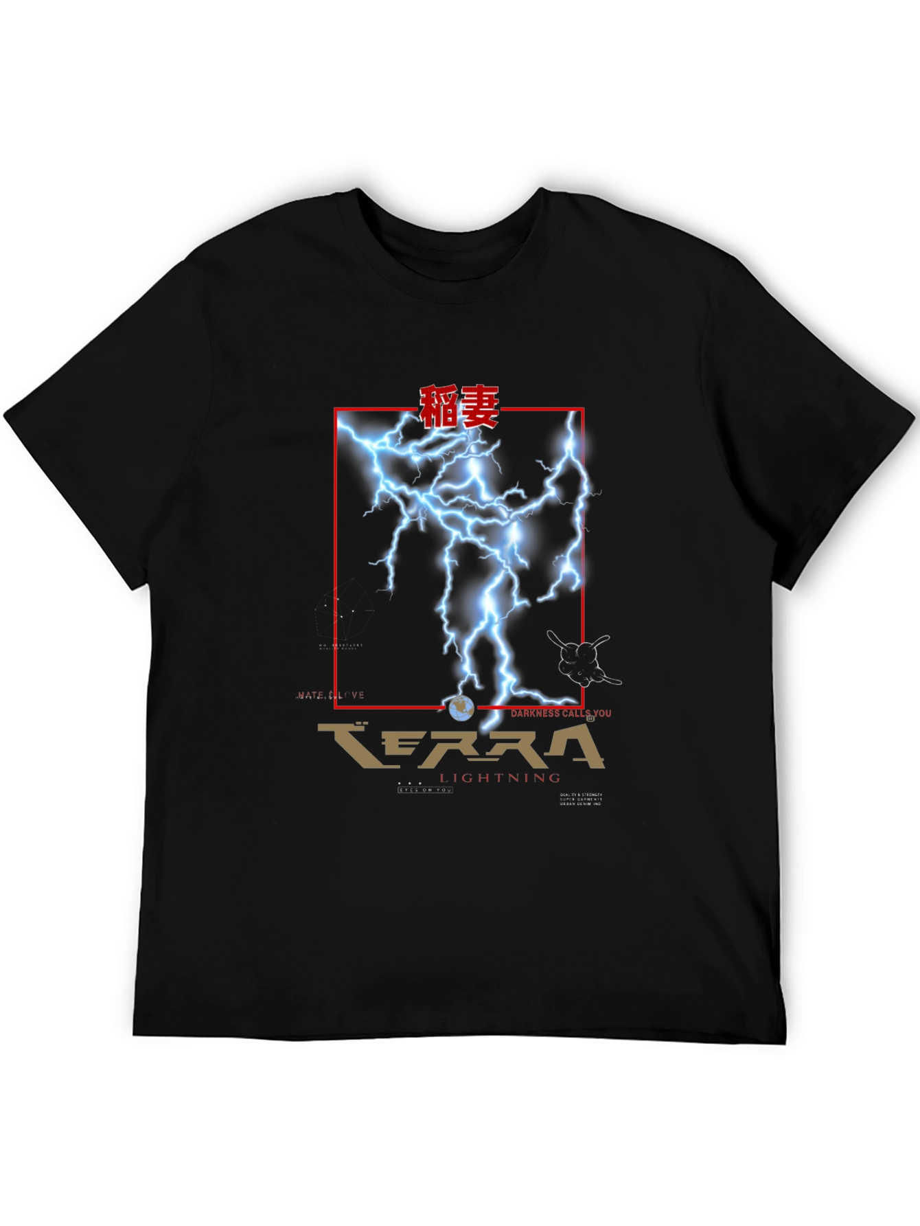 Terra Lightning Graphic T-Shirt - Black