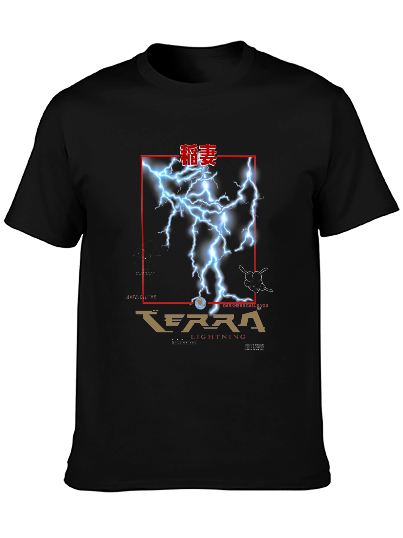 Terra Lightning Graphic T-Shirt - Black