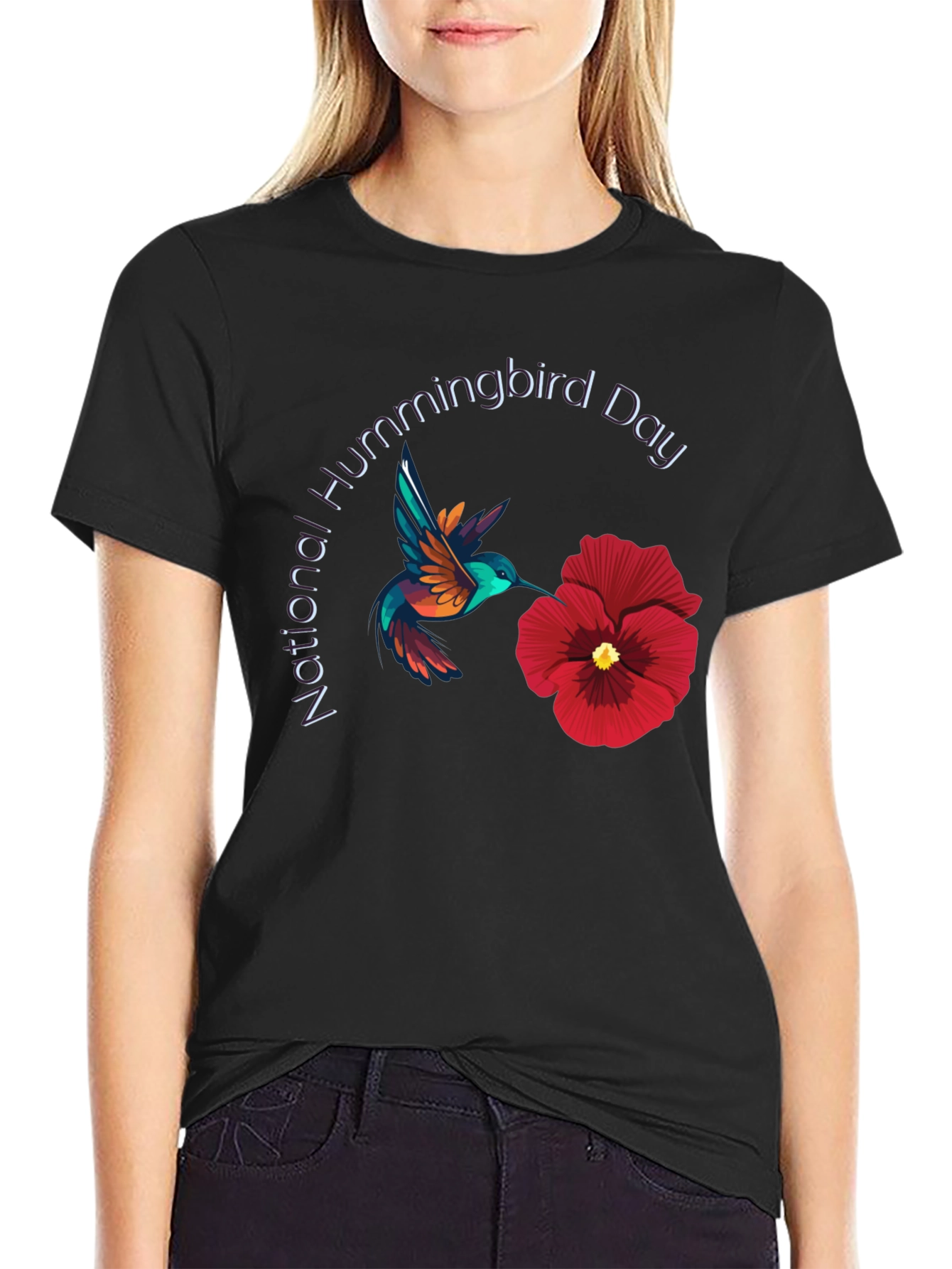 National Hummingbird Day Black T-Shirt