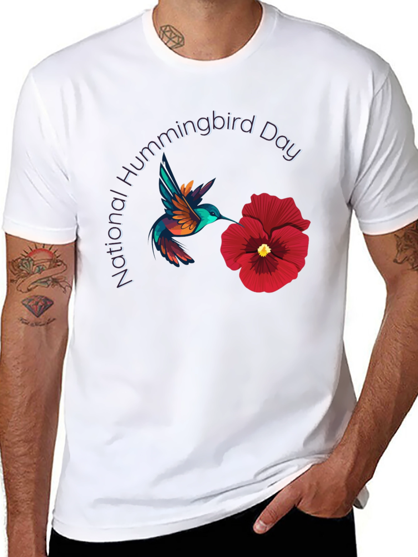 National Hummingbird Day Black T-Shirt