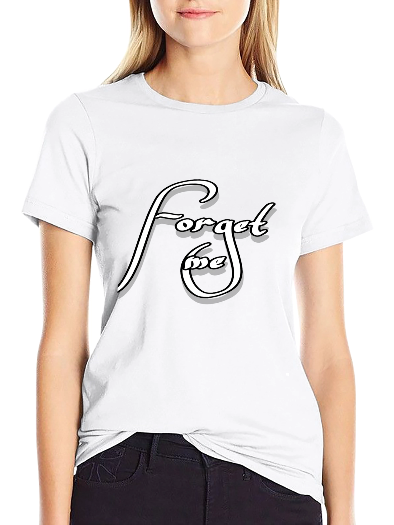 Forget Me Graphic Tee - Black Cotton T-Shirt