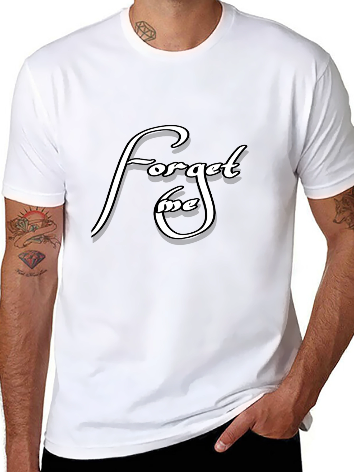 Forget Me Graphic Tee - Black Cotton T-Shirt