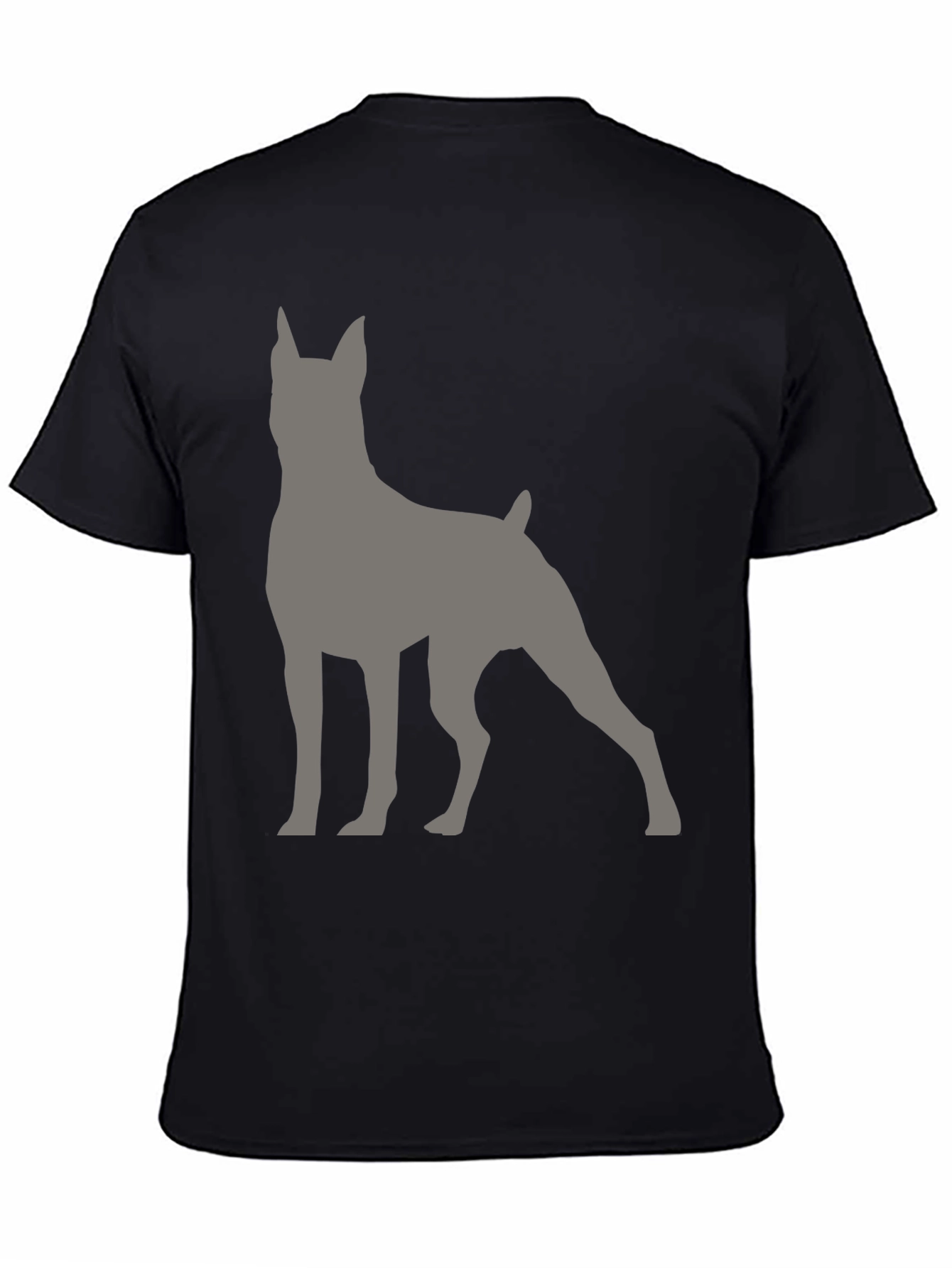 Dog Silhouette Graphic T-Shirt - Black