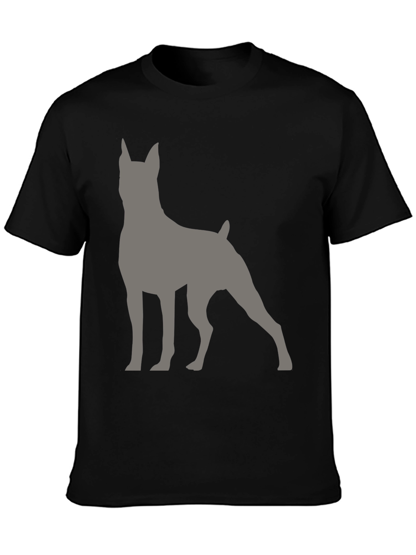 Dog Silhouette Graphic T-Shirt - Black