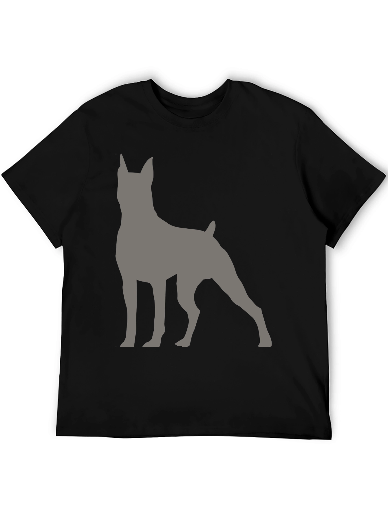 Dog Silhouette Graphic T-Shirt - Black