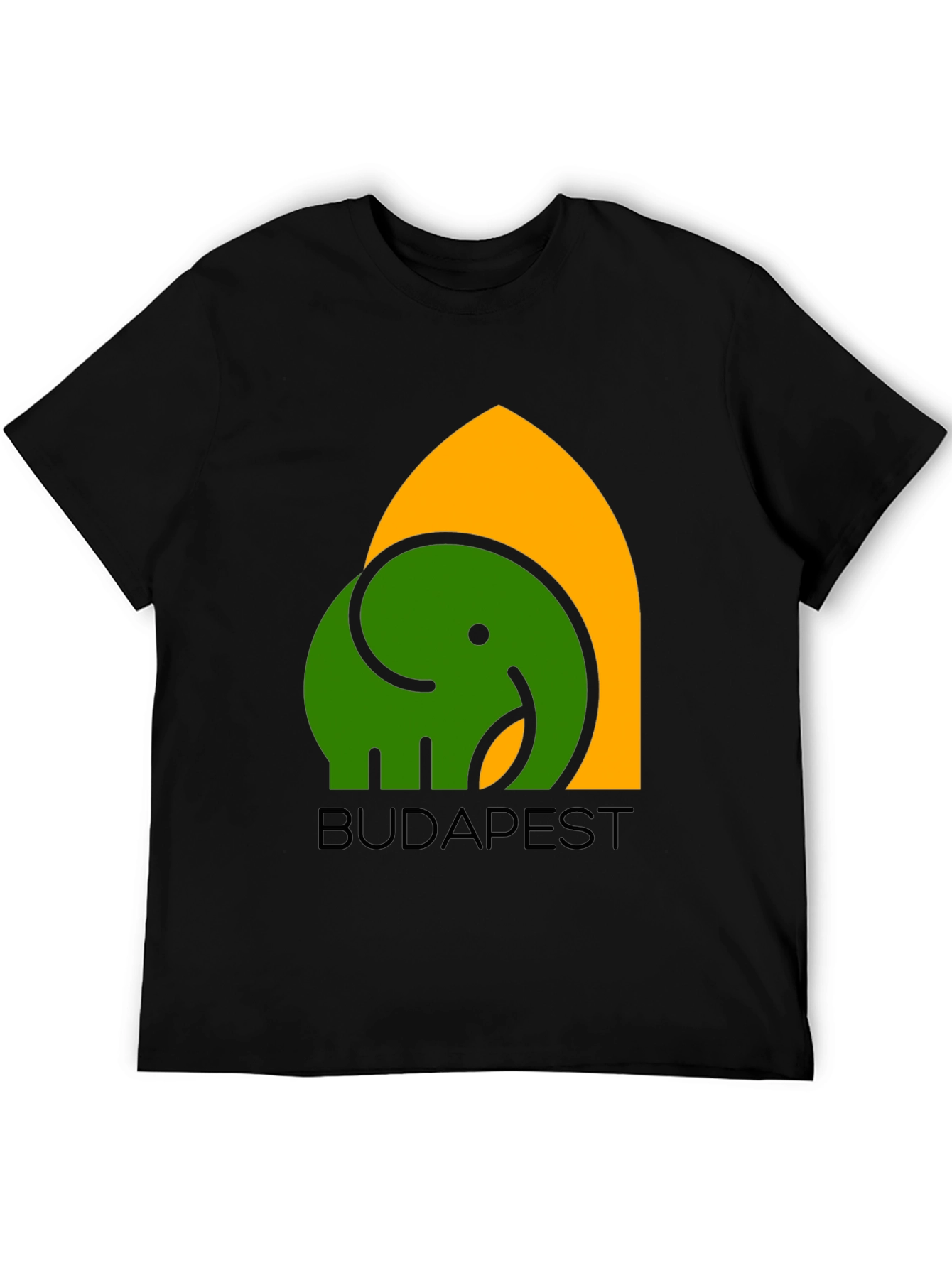 Budapest Elephant Graphic T-Shirt - Black
