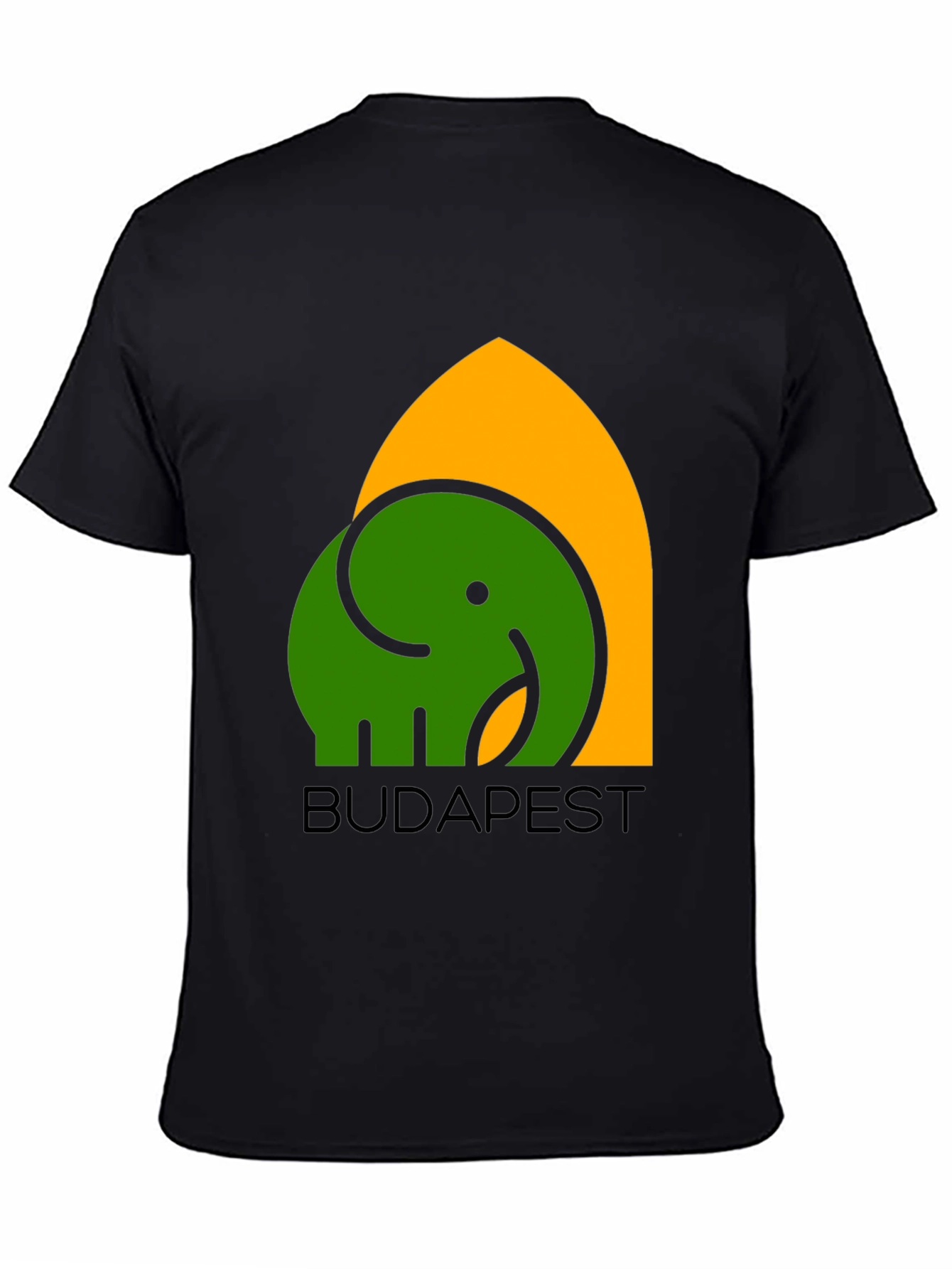 Budapest Elephant Graphic T-Shirt - Black
