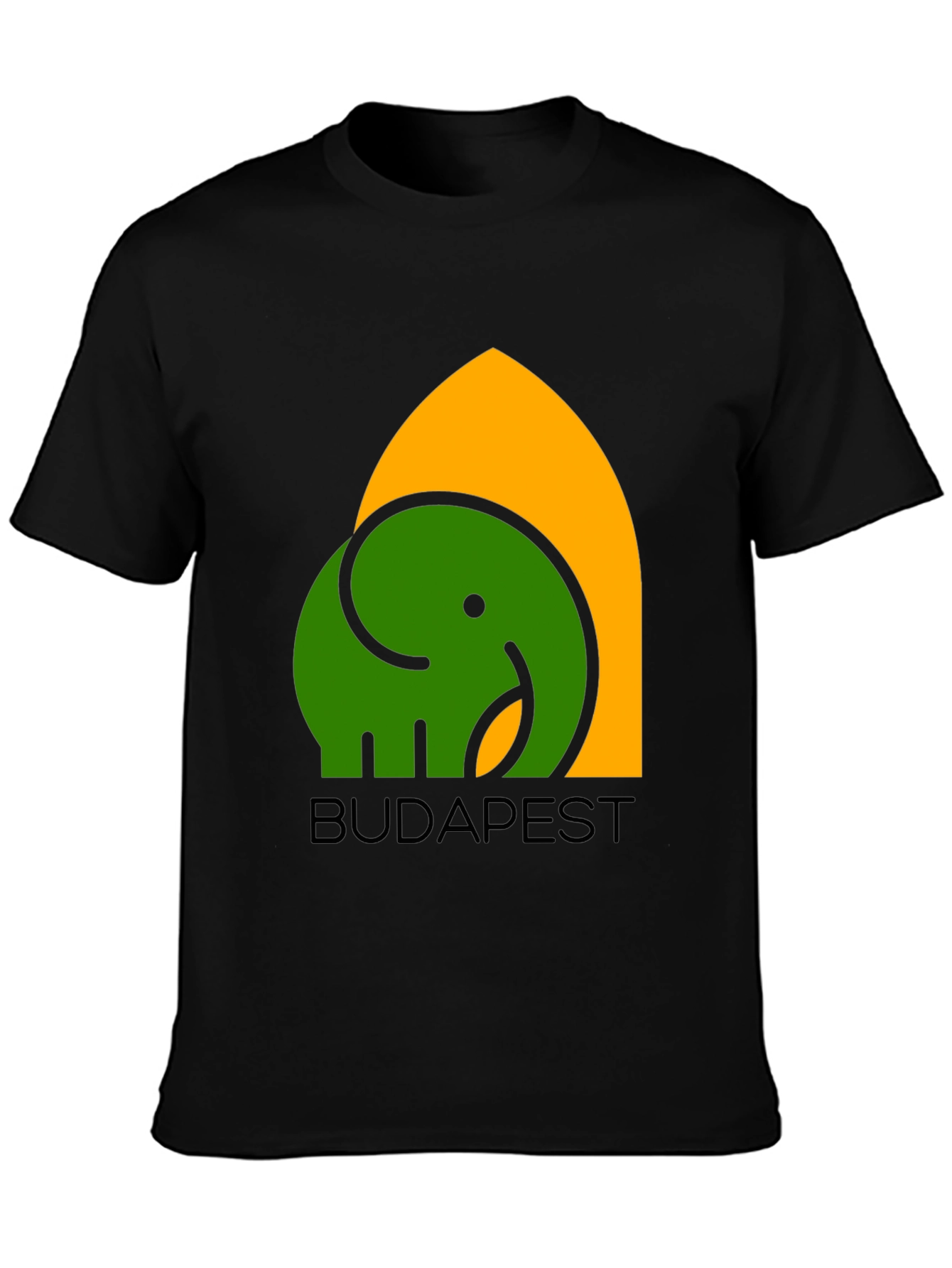 Budapest Elephant Graphic T-Shirt - Black