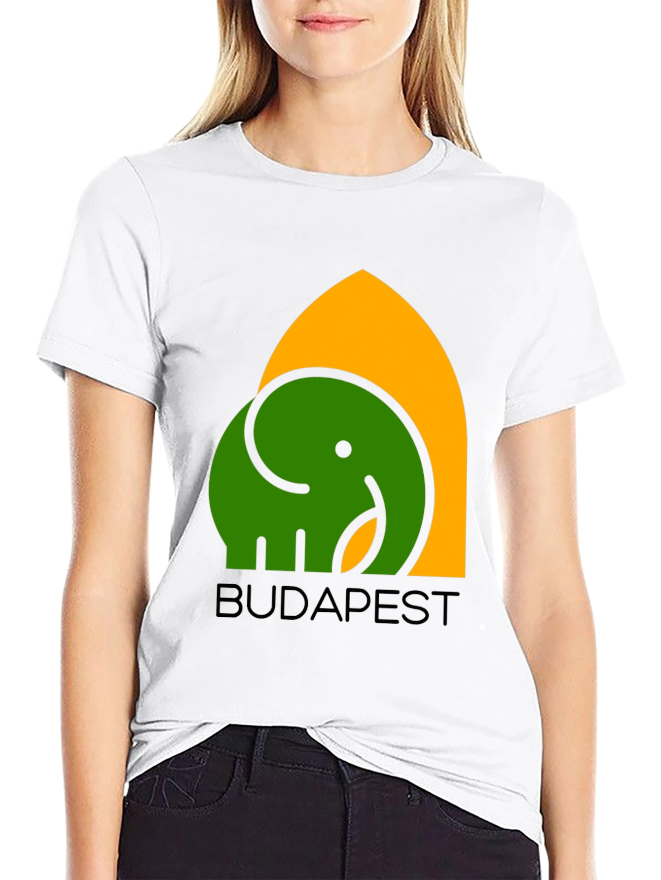 Budapest Elephant Graphic T-Shirt - Black