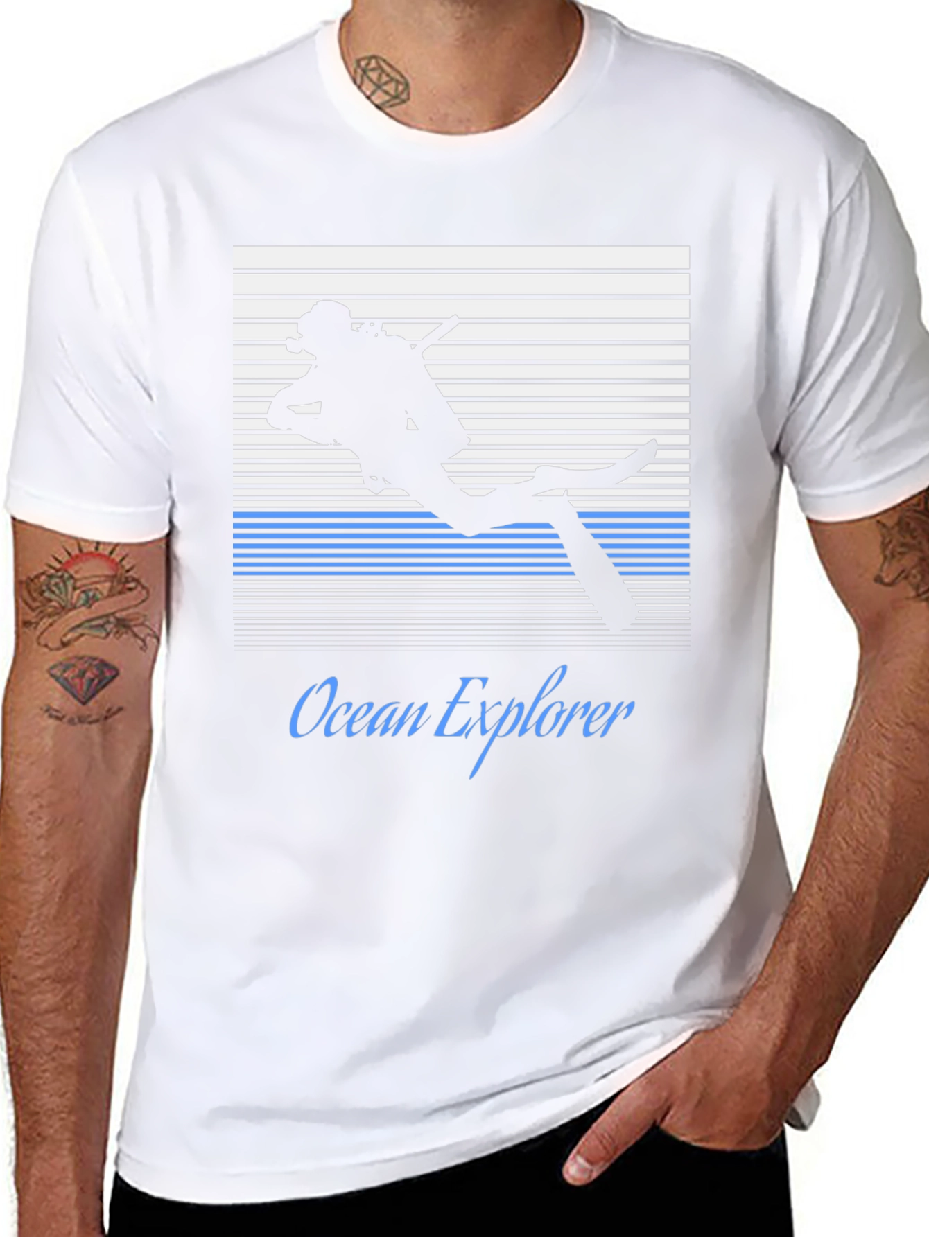 Ocean Explorer Scuba Diver Graphic Tee - Black
