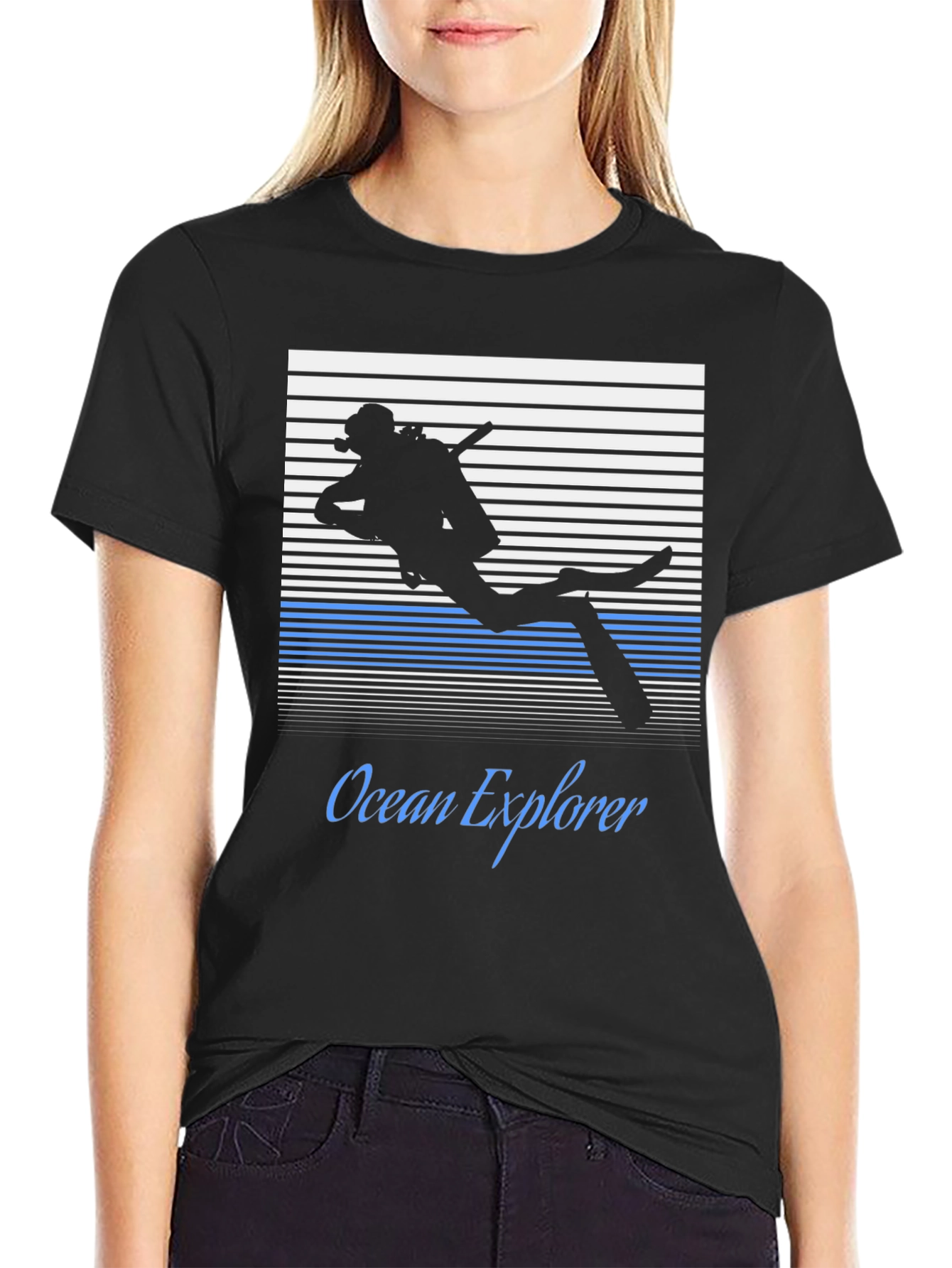 Ocean Explorer Scuba Diver Graphic Tee - Black