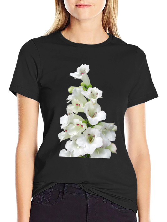 Floral Graphic Tee - Classic Black Cotton T-Shirt